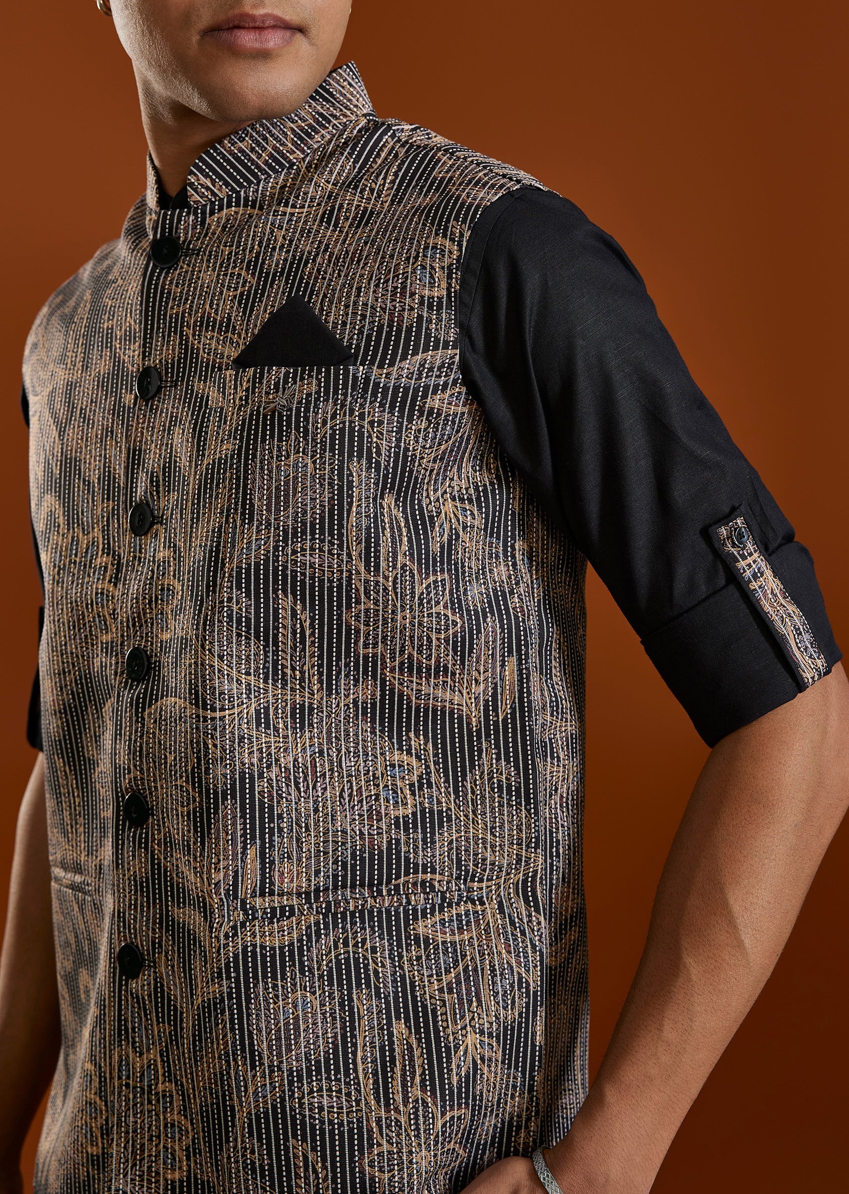 Black Kurta Jacket Set - Image 2