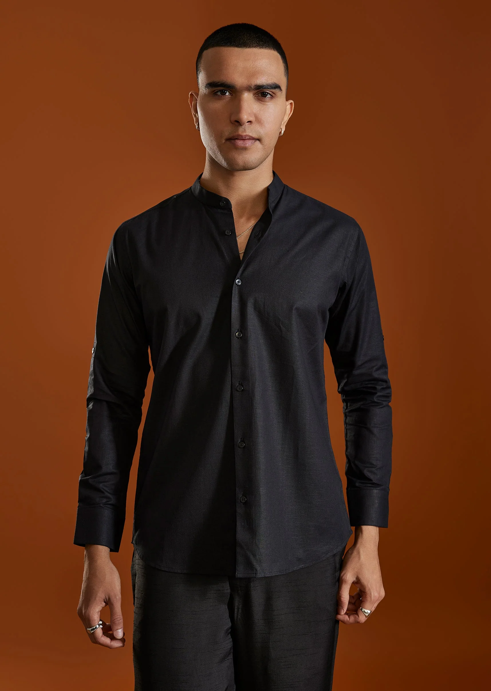 Black Kurta Jacket Set - Image 6