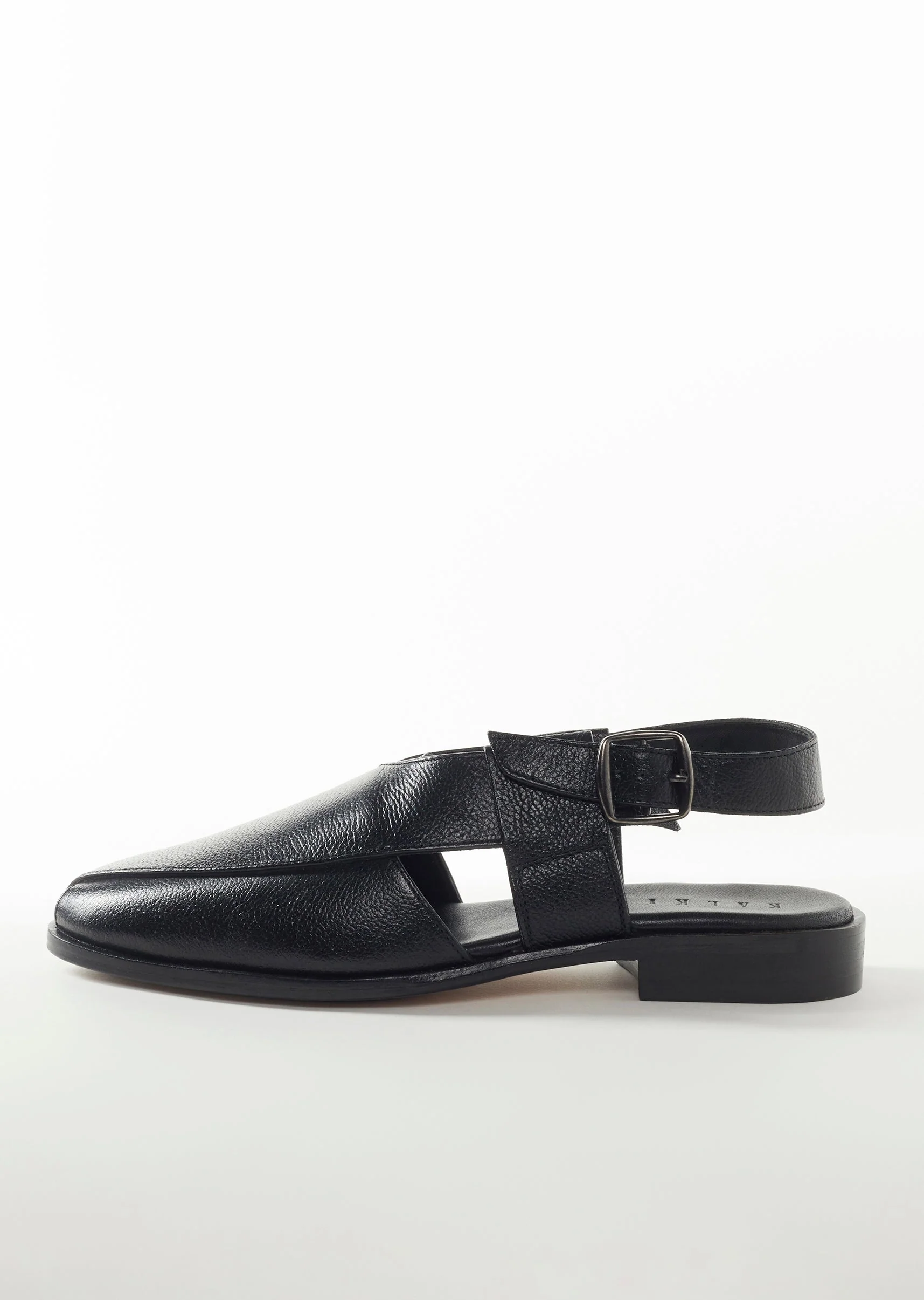 Black Leather Footwear For Men - Image 4