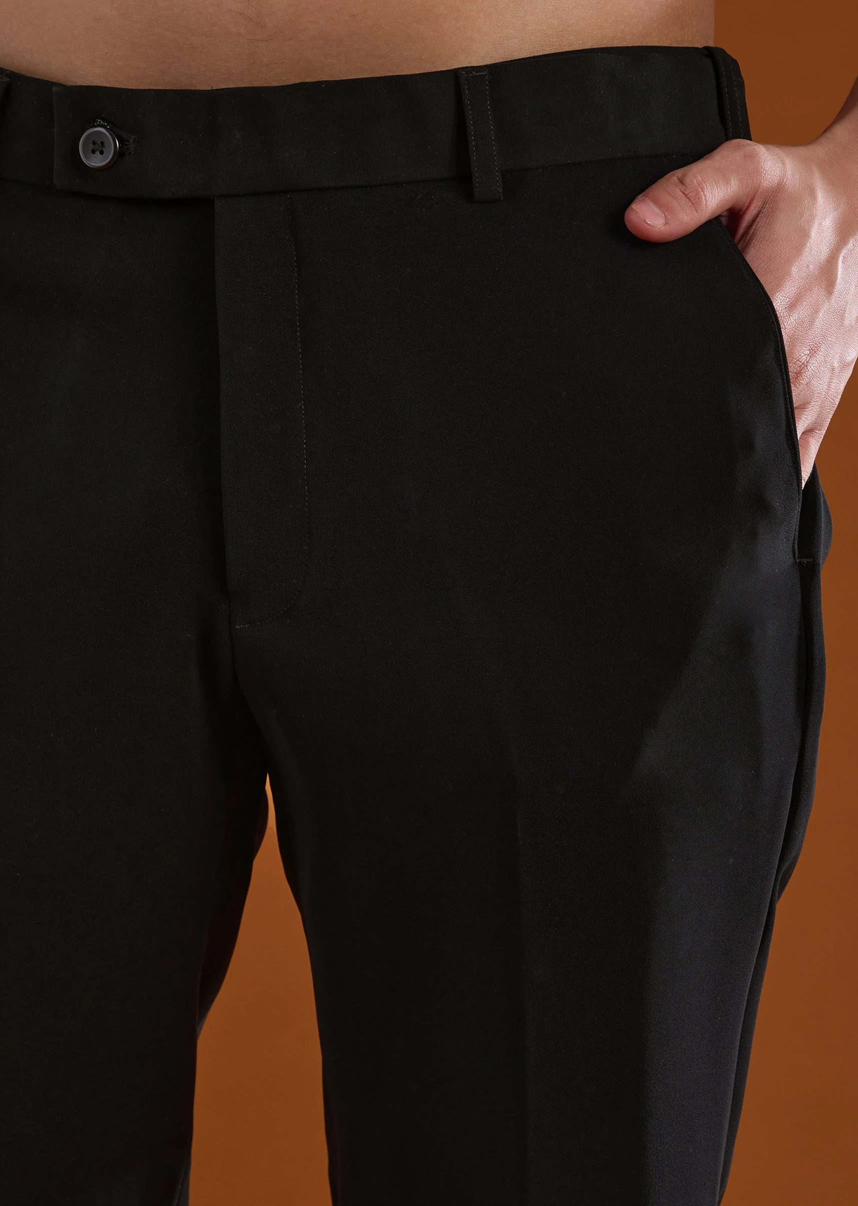 Black Mens Tuxedo With Dori Work And Leather Accents - Image 8