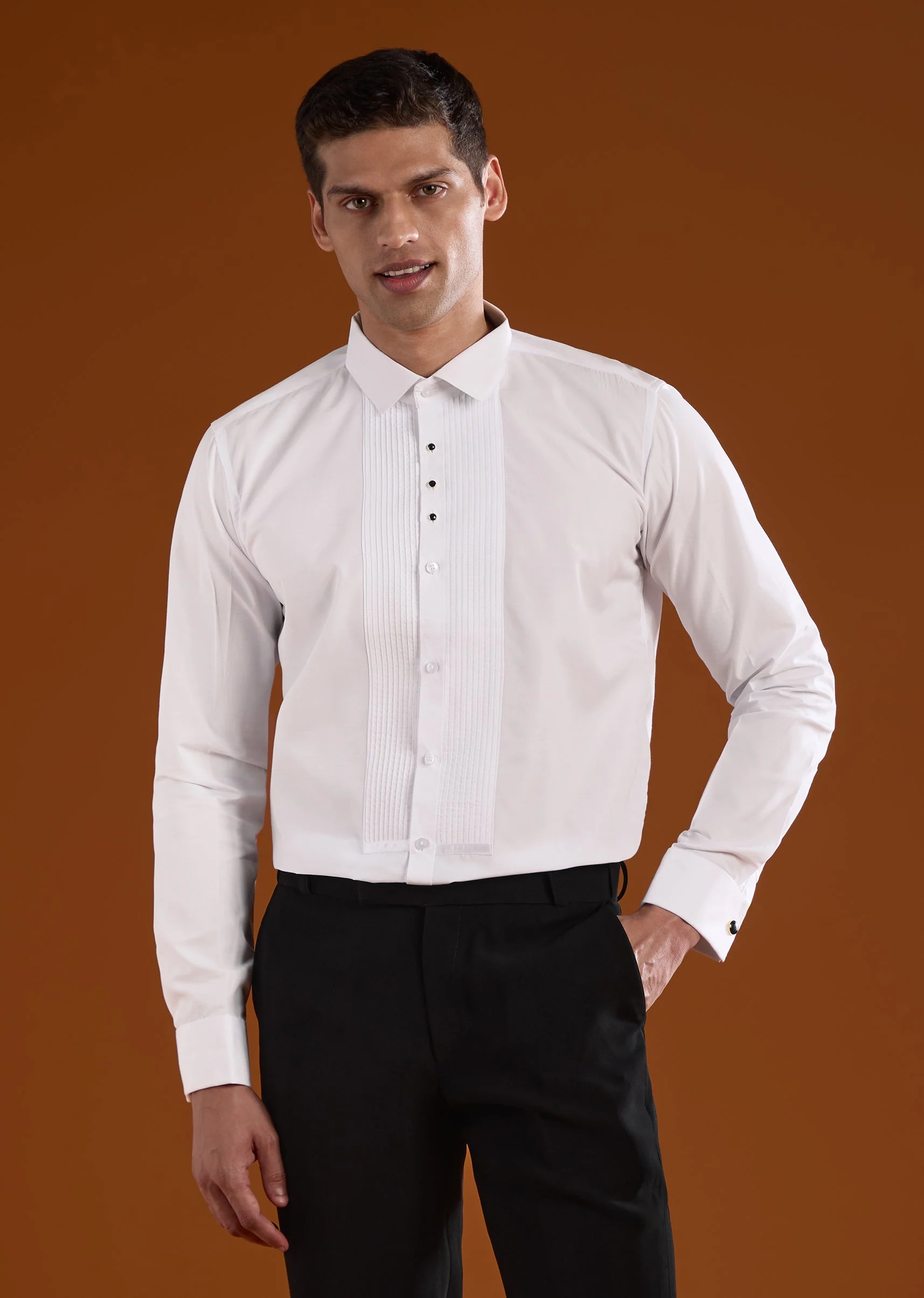 Black Mens Tuxedo With Thread Beads And Cut Dana Work - Image 7