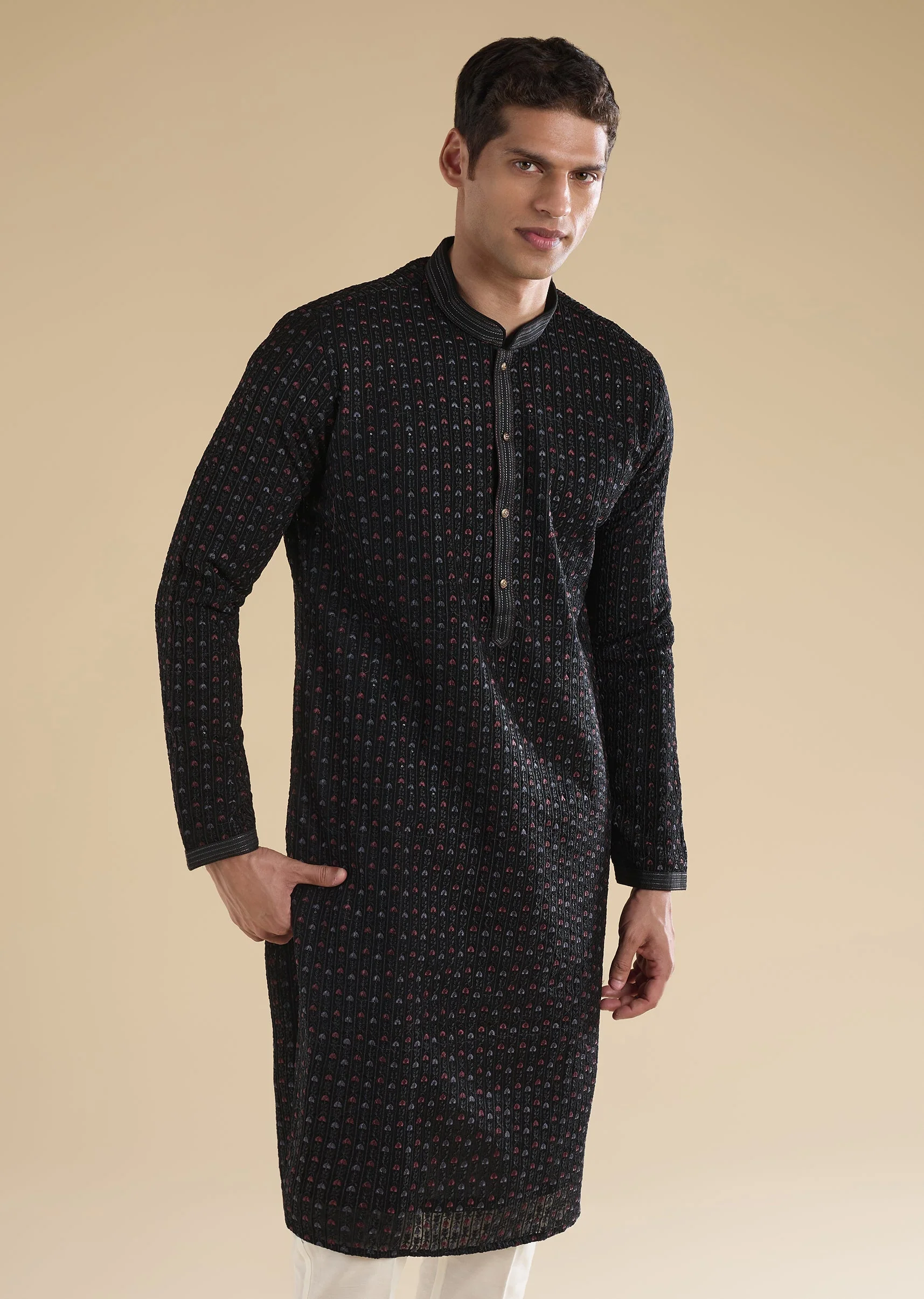 Black Minimal Kurta Set