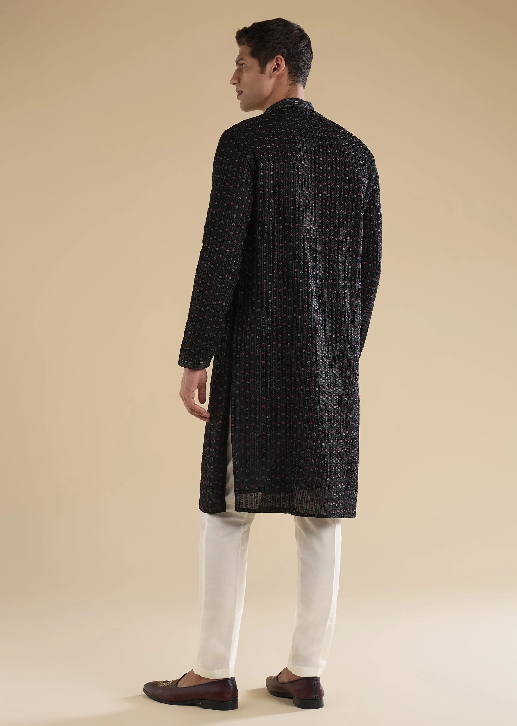 Black Minimal Kurta Set - Image 5