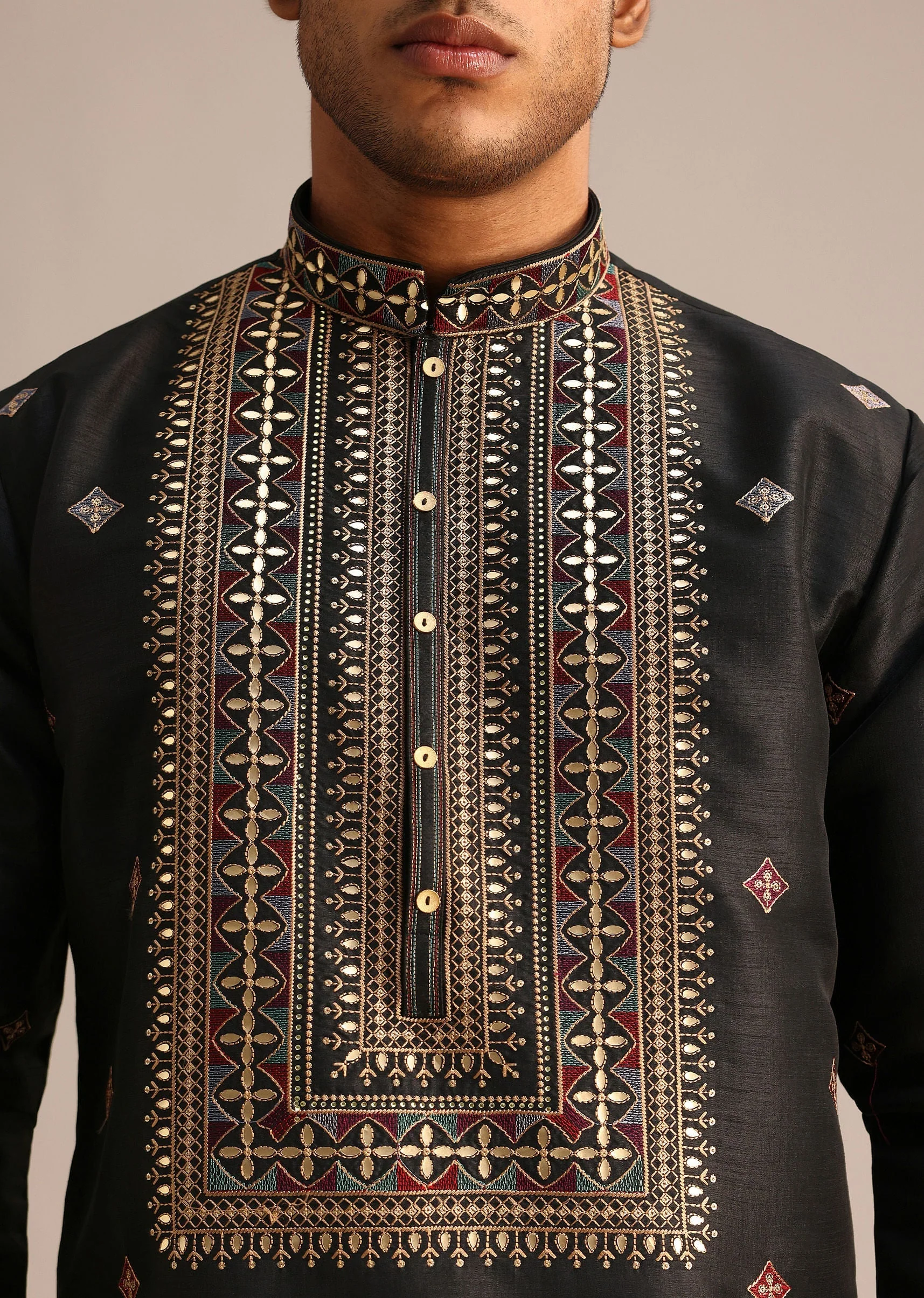 Black Mirror Work Kurta Set - Image 2