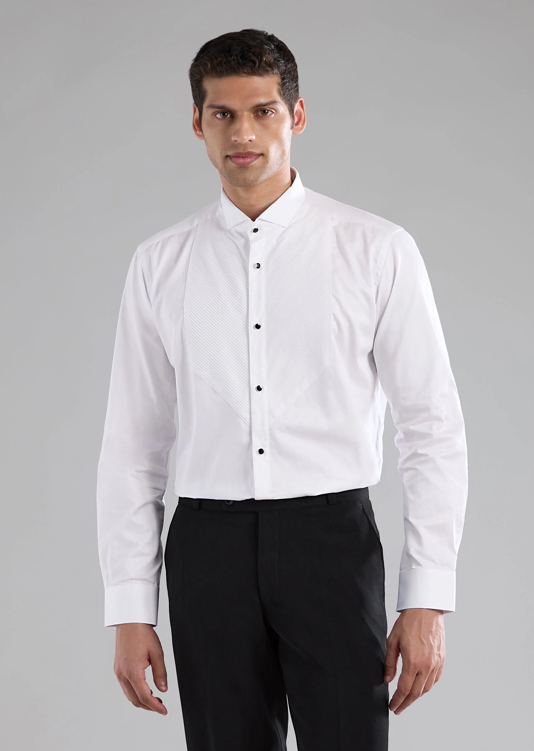 Black Polyester Tuxedo with Bead Work - Image 6
