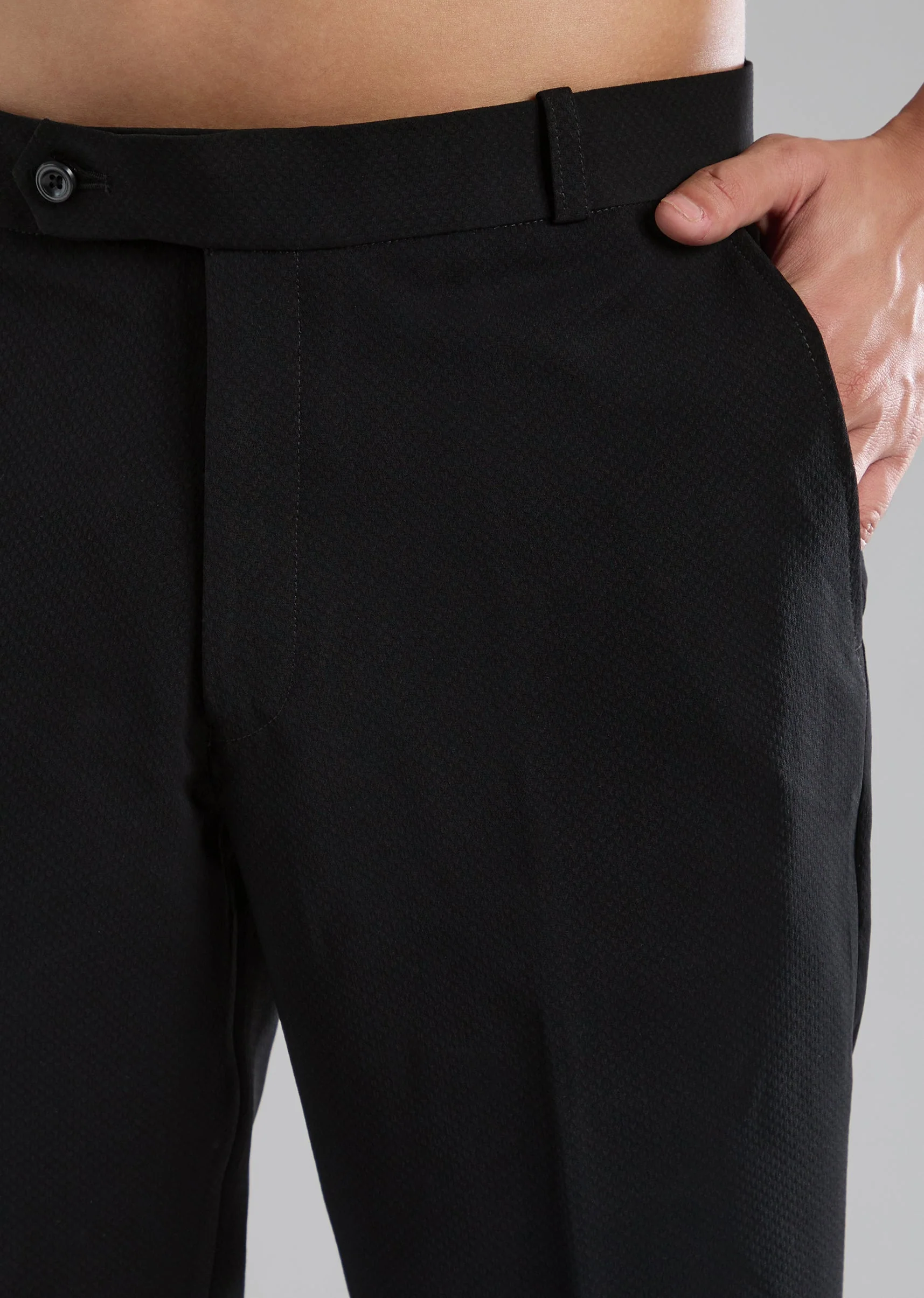 Black Polyester Tuxedo with Bead Work - Image 7