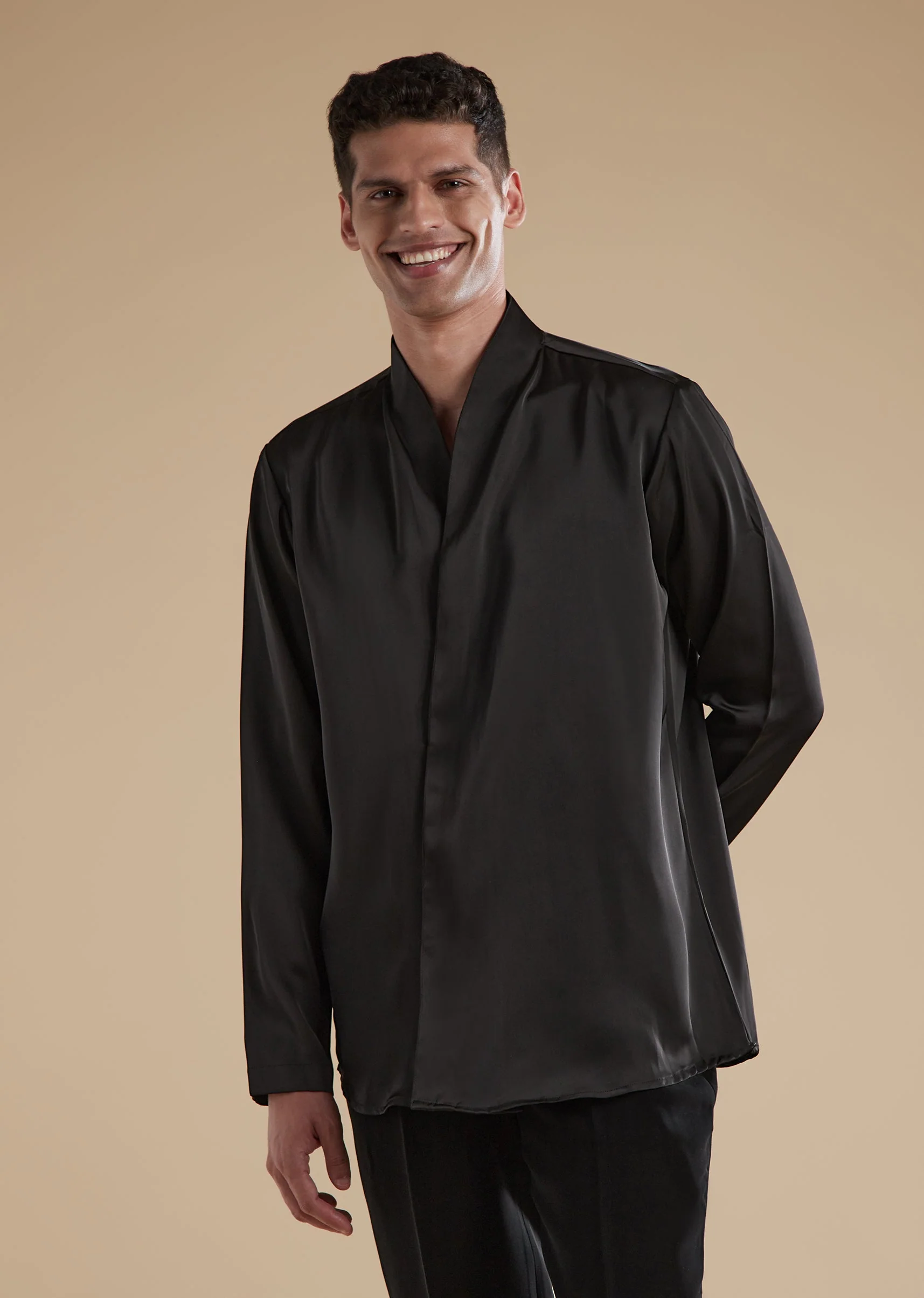 Black Rayon Jodhpuri Set With Metal Zardosi Thread Resham Work - Image 5