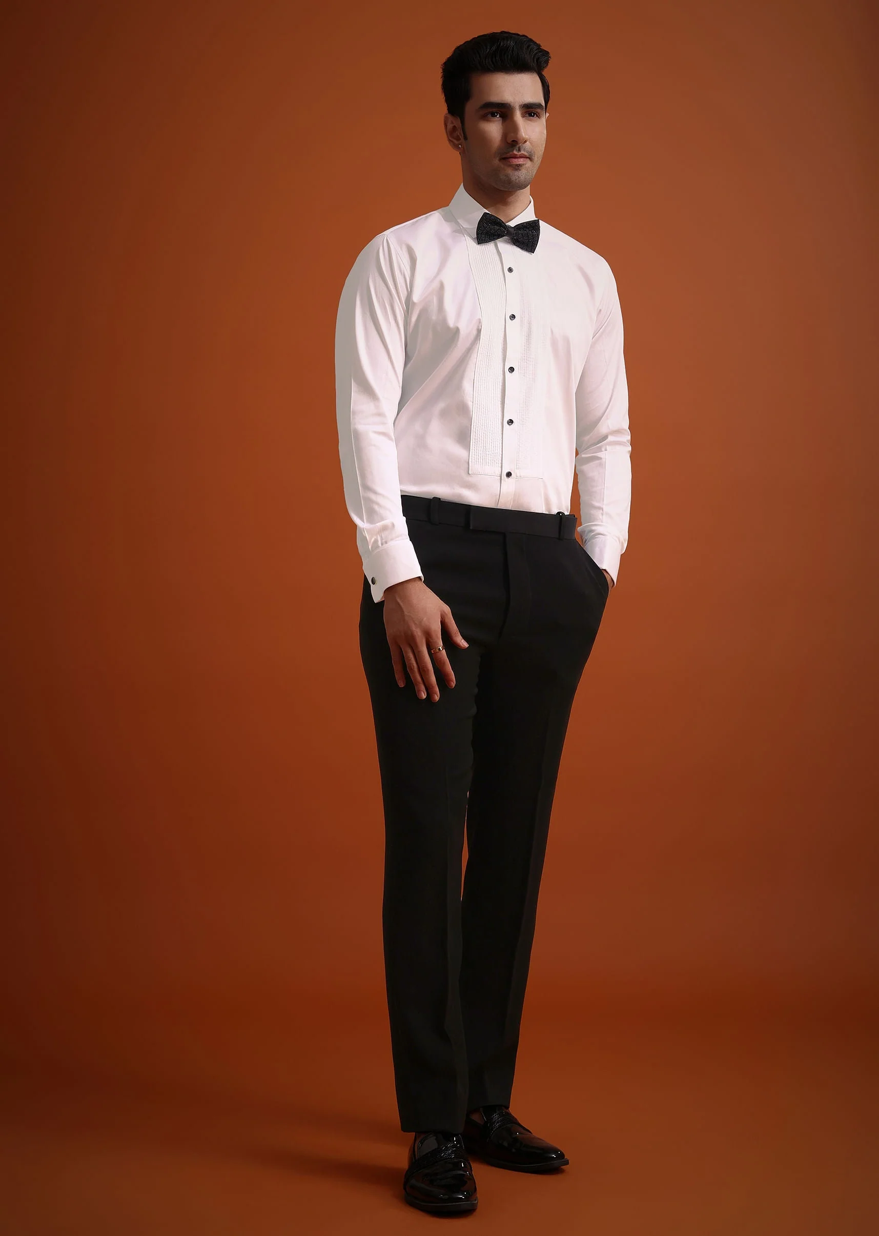 Black Resham Work Tuxedo And Pant Set - Image 7