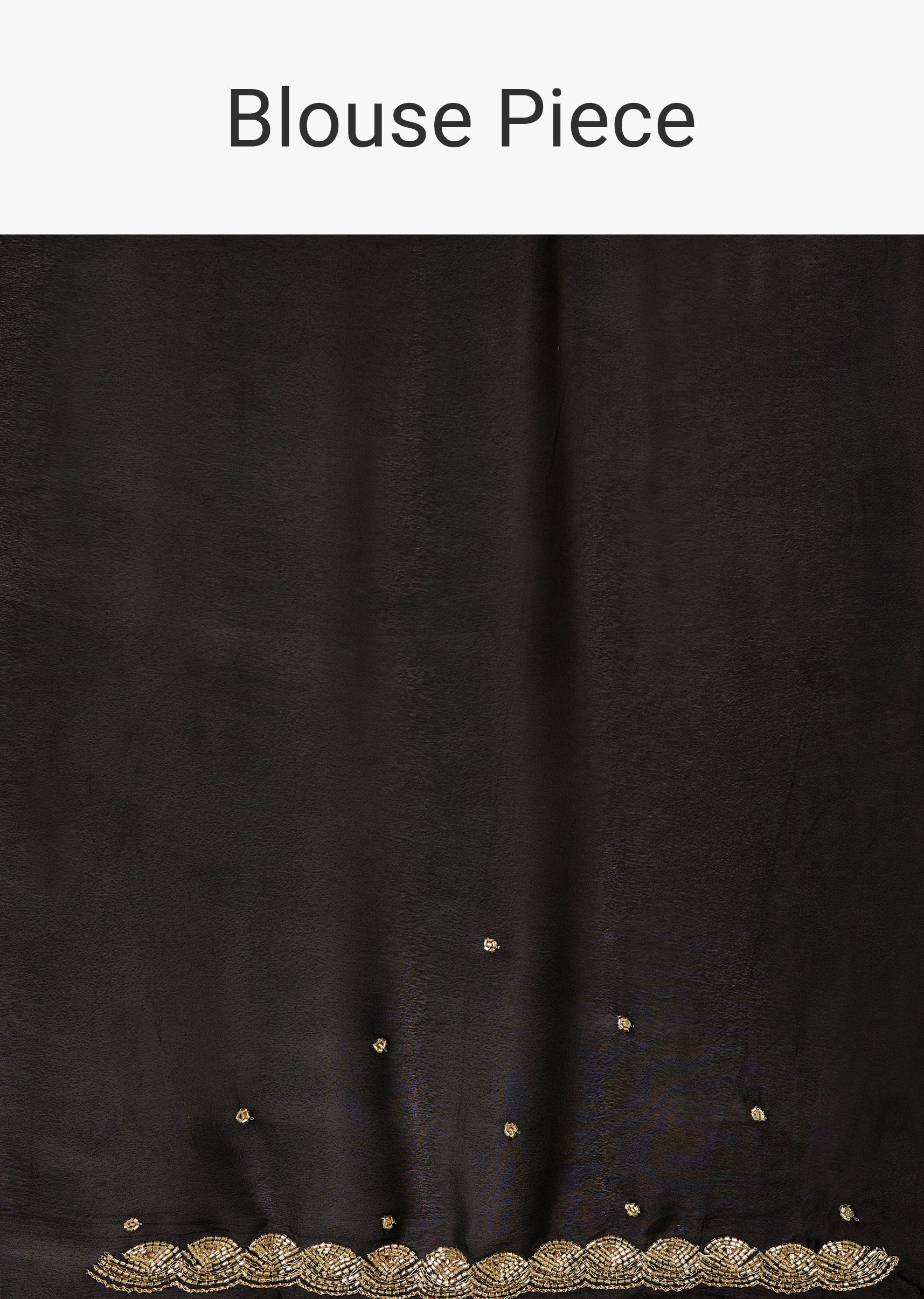 Black Saree In Chinnon With Cutdana Work - Image 9
