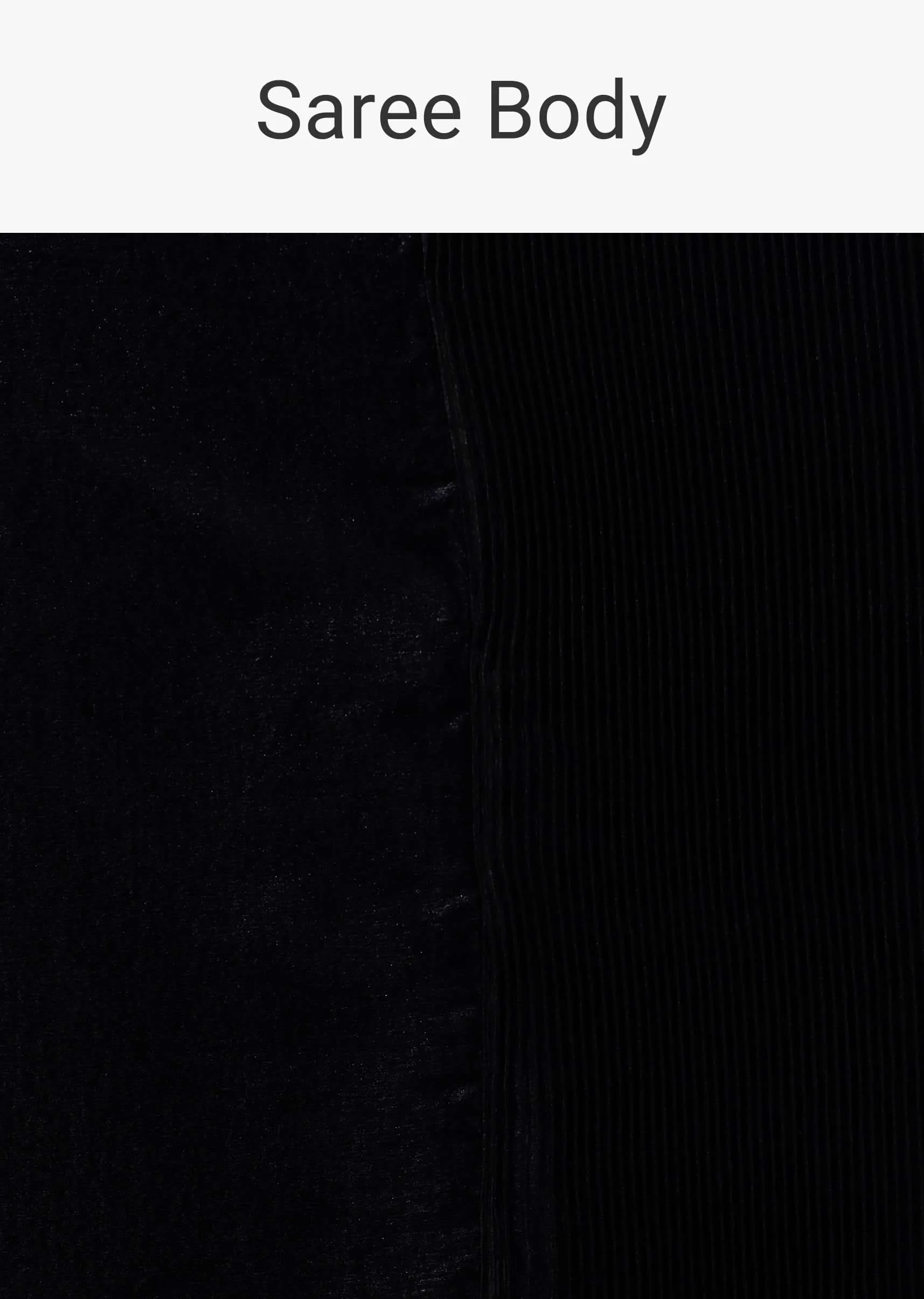 Black Satin Polyester Crush Saree With Mesh Blouse - Image 6