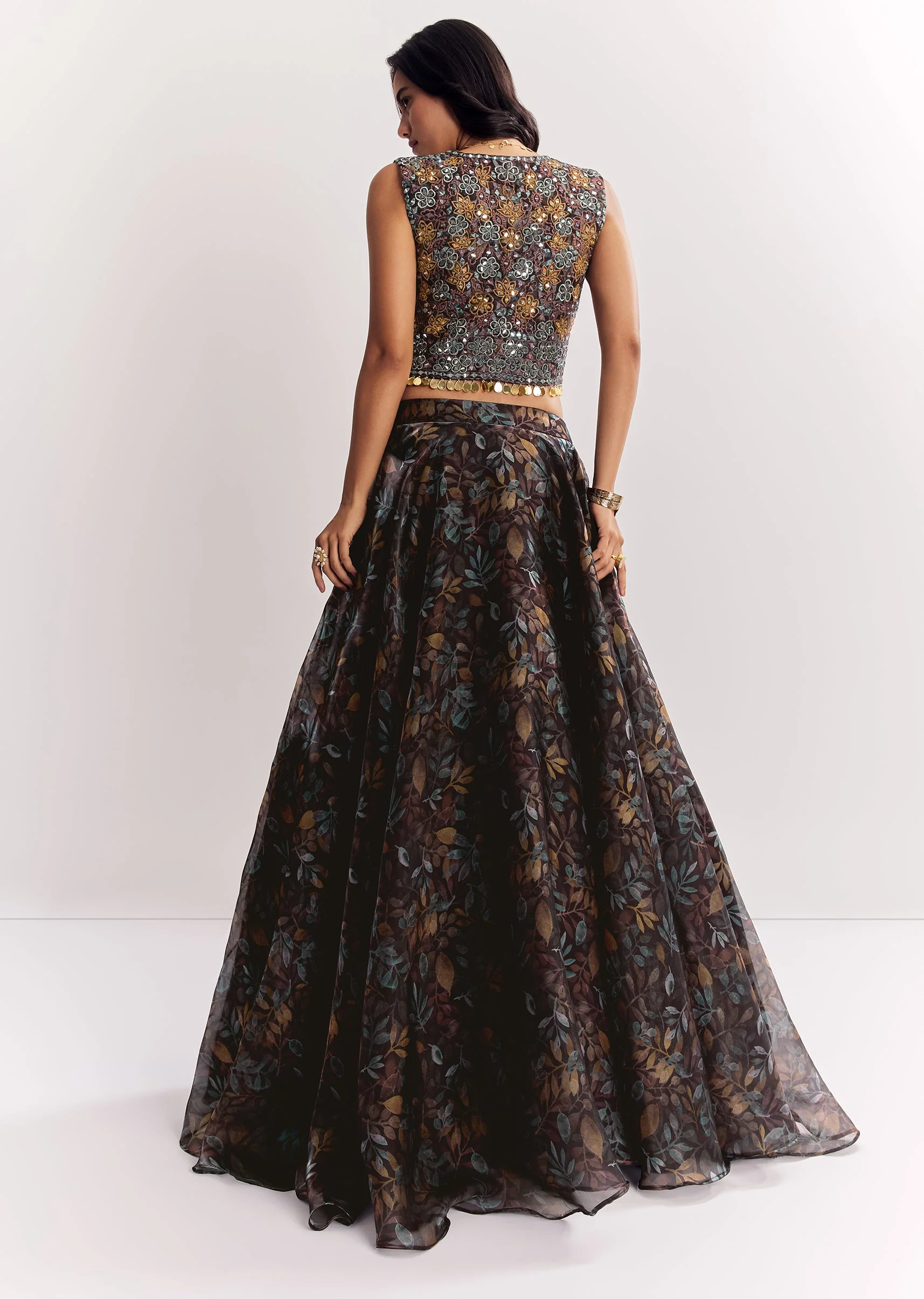 Black Statement Pair – Printed Lehenga For Her And Kurta For Him - Image 7