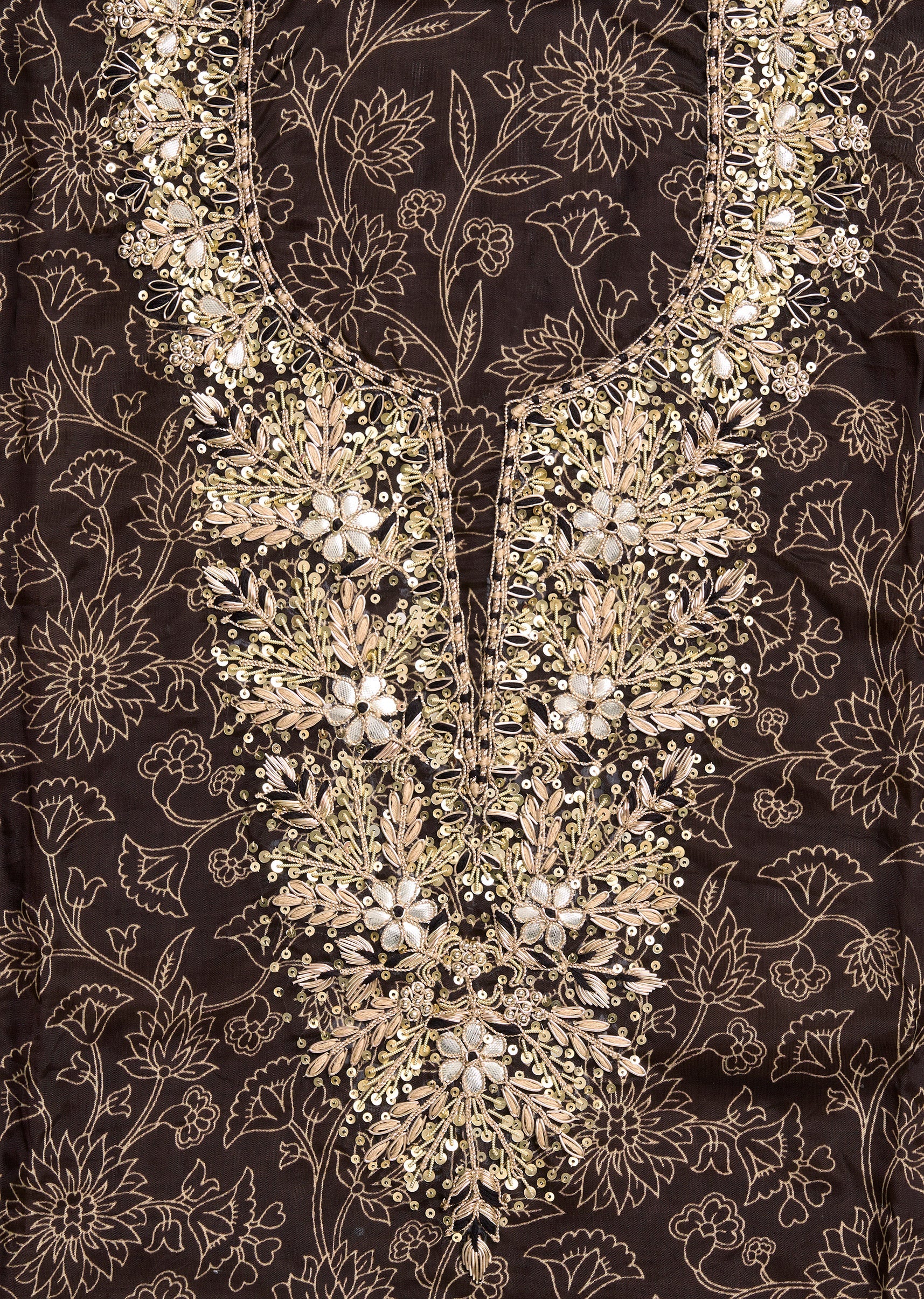 Black Tissue Printed Unstitched Suit Set - Image 2