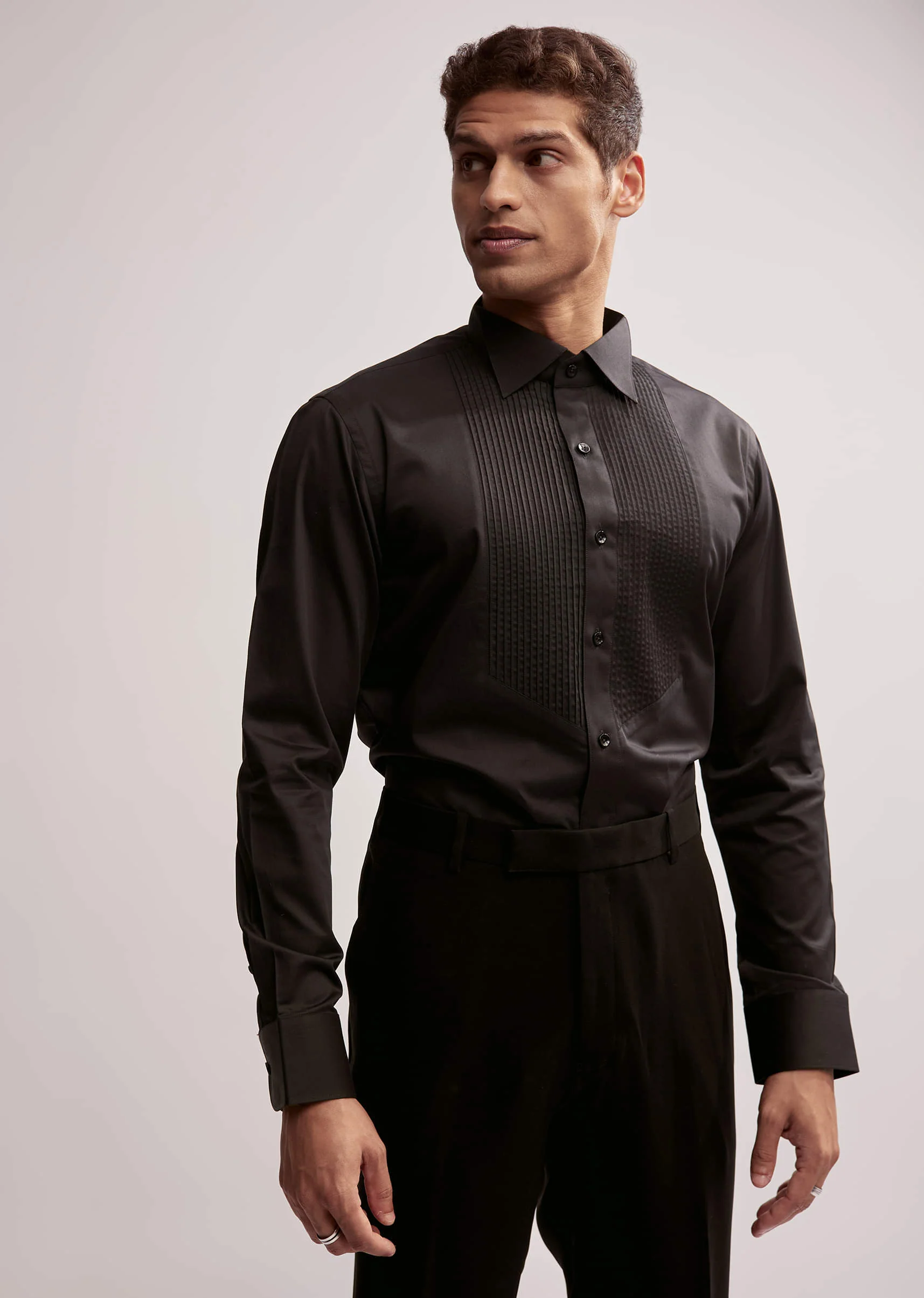 Black Tuxedo For Men With Resham Work - Image 5