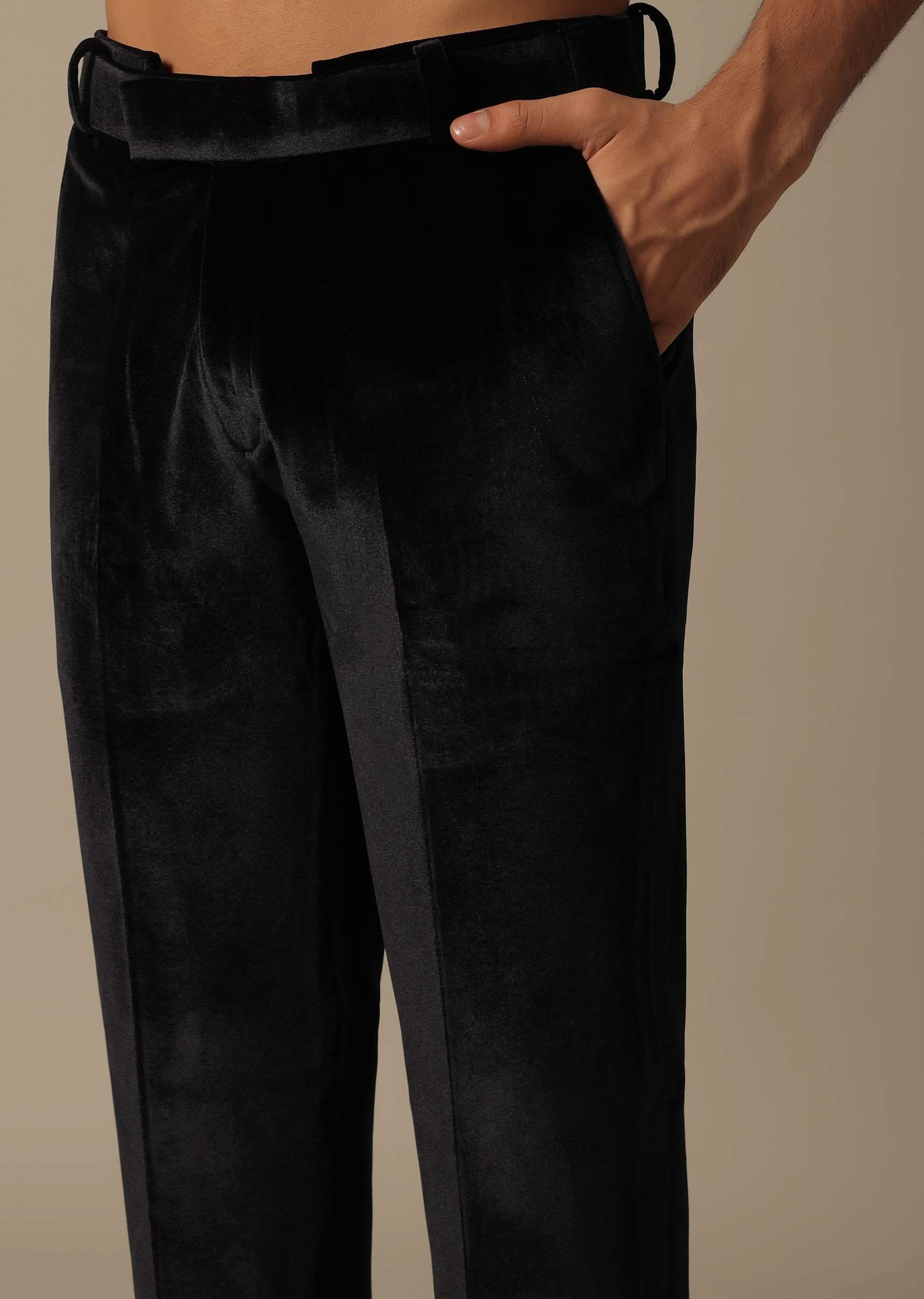 Black Velvet Indowestern For Receptions - Image 6