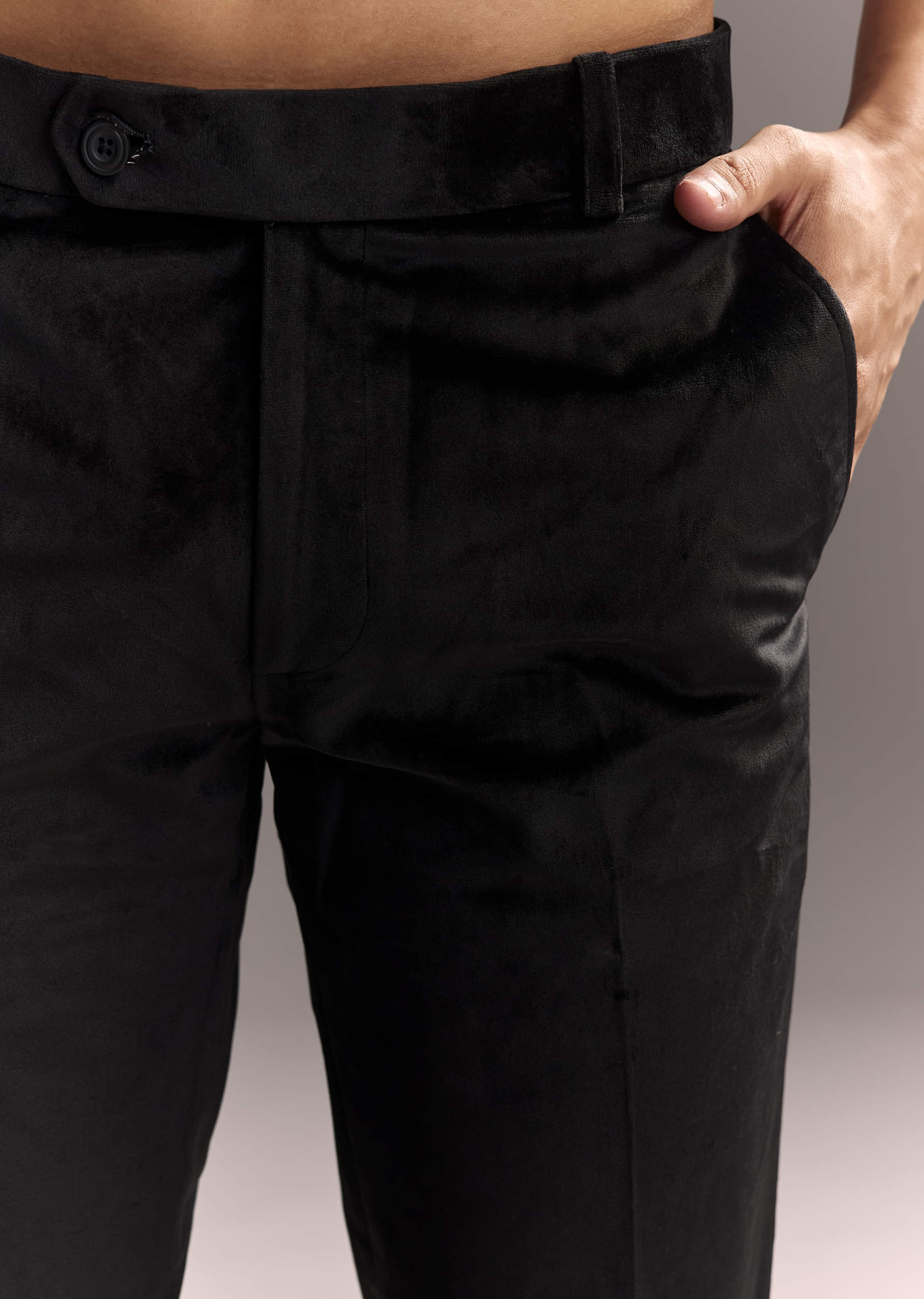 Black Velvet Jodhpuri Suit For Men With Cutdana Embroidery - Image 6