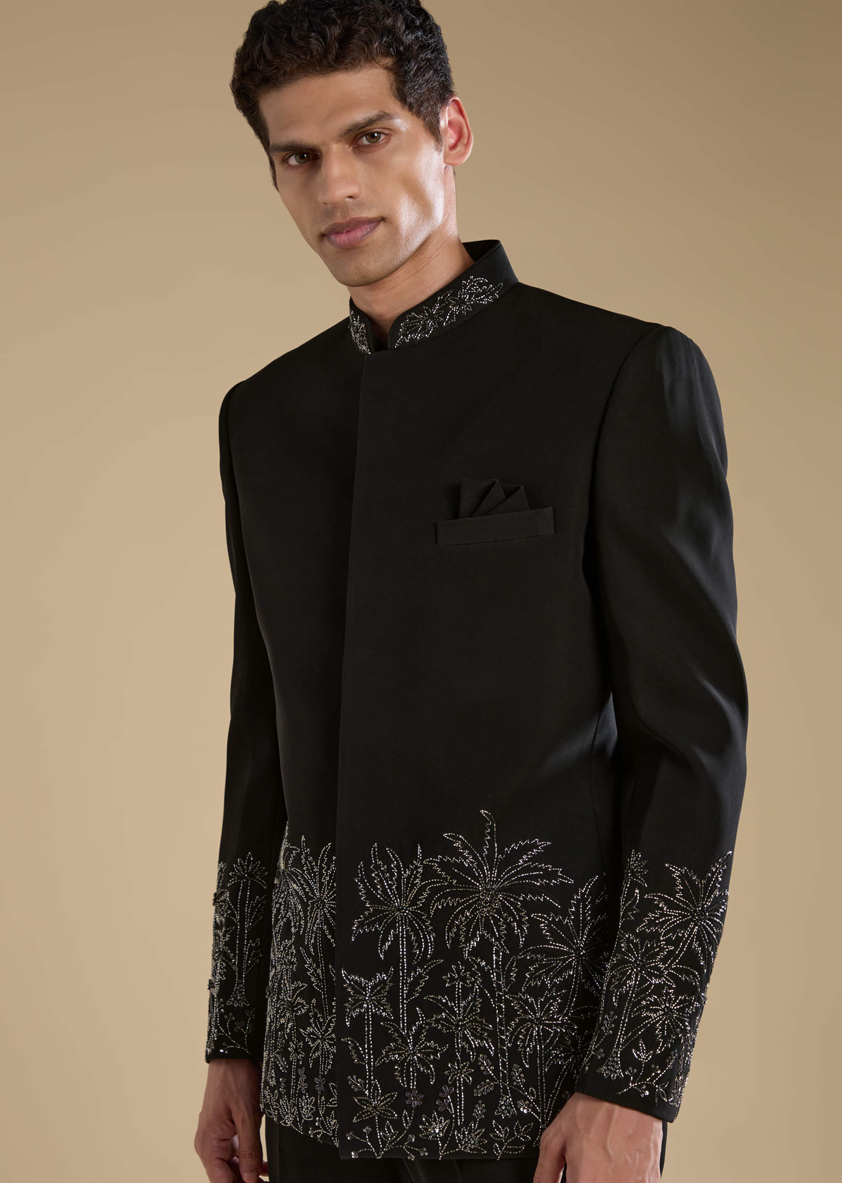 Black Velvet Jodhpuris with Cutdana Work - Image 2