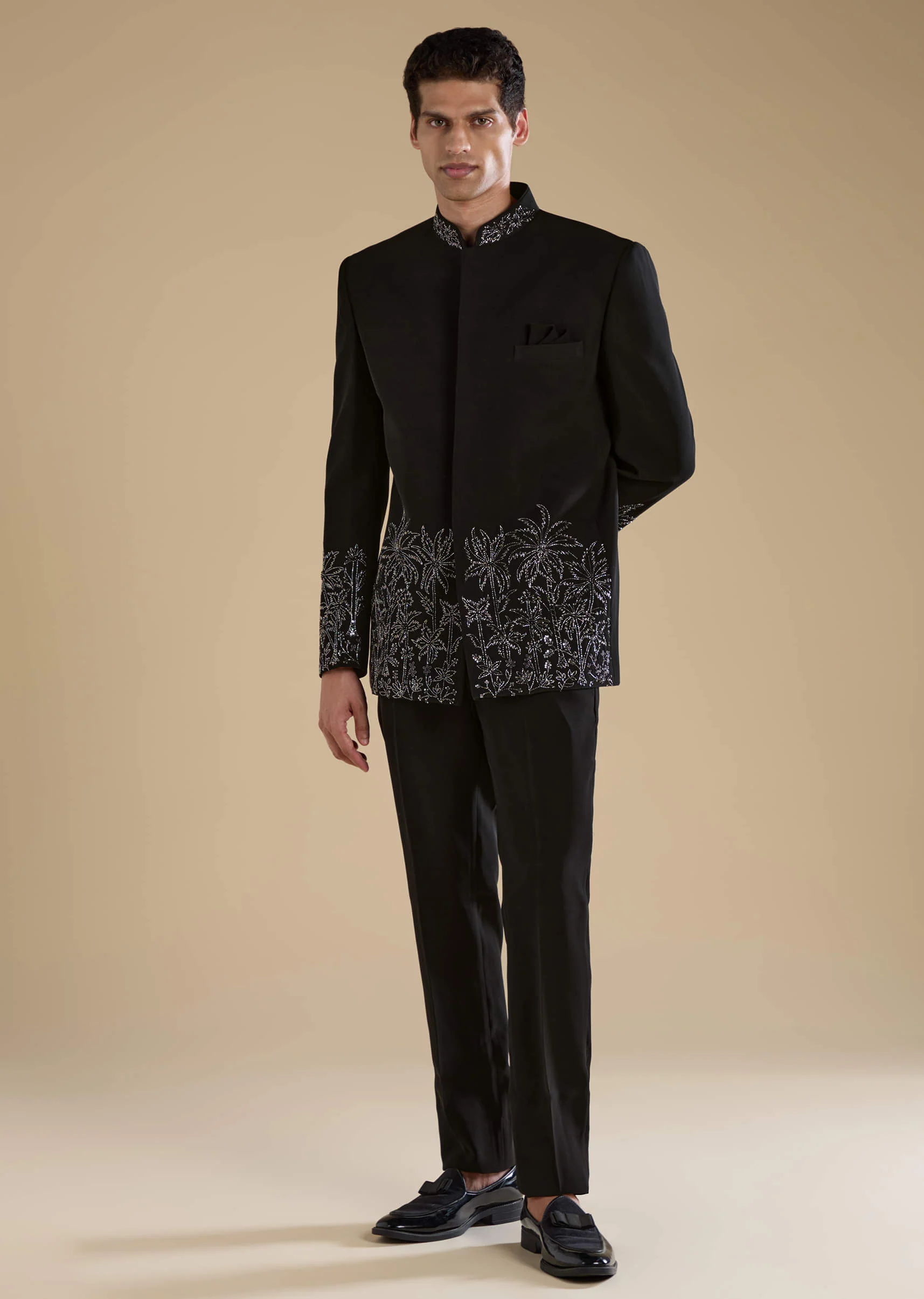 Black Velvet Jodhpuris with Cutdana Work - Image 3