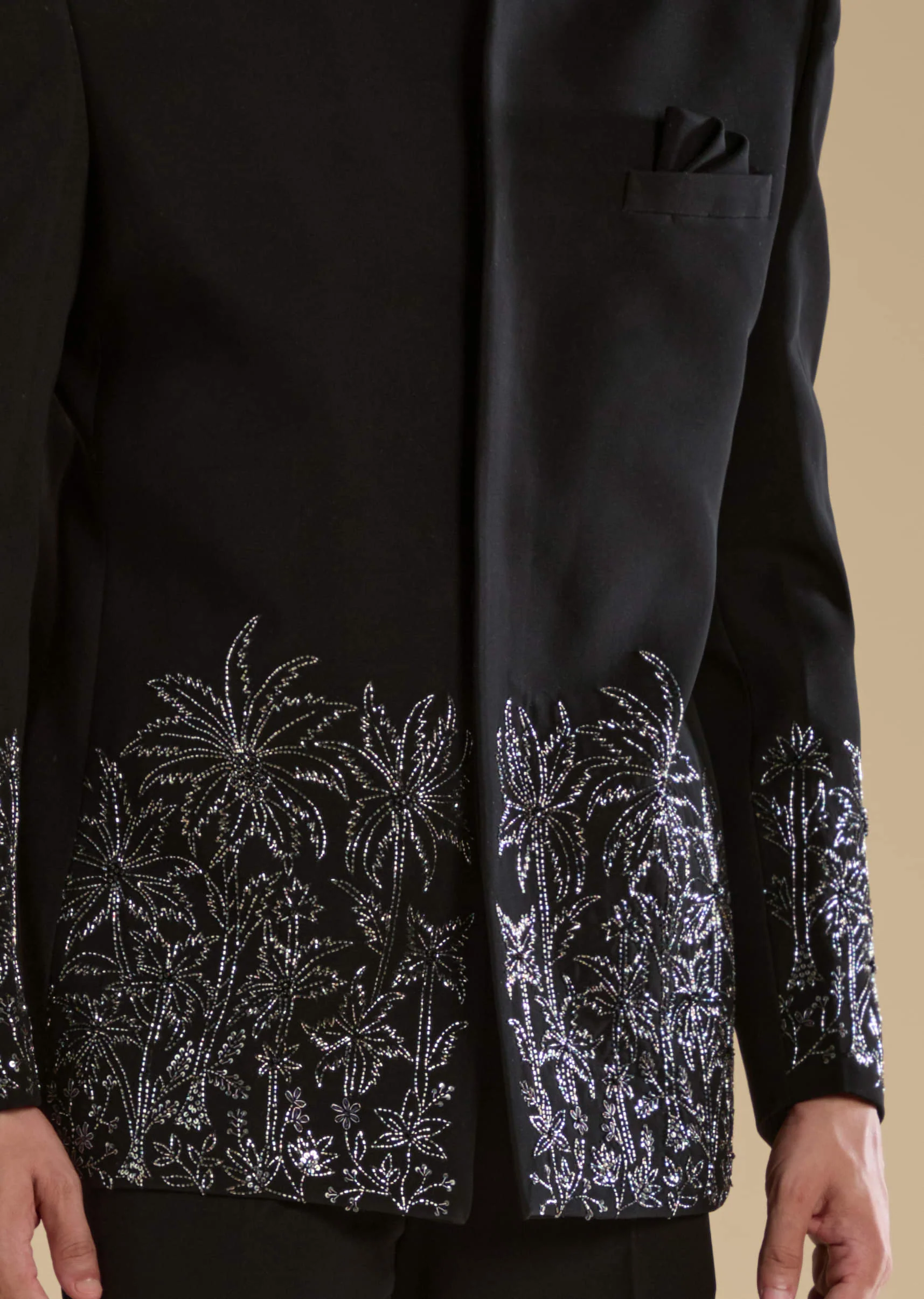 Black Velvet Jodhpuris with Cutdana Work - Image 4