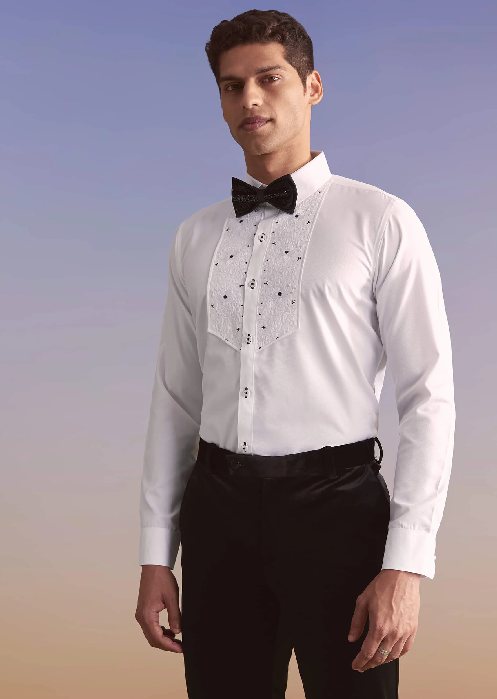 Black Velvet Tuxedo For Men With Cut Work And Beads Embroidery - Image 7