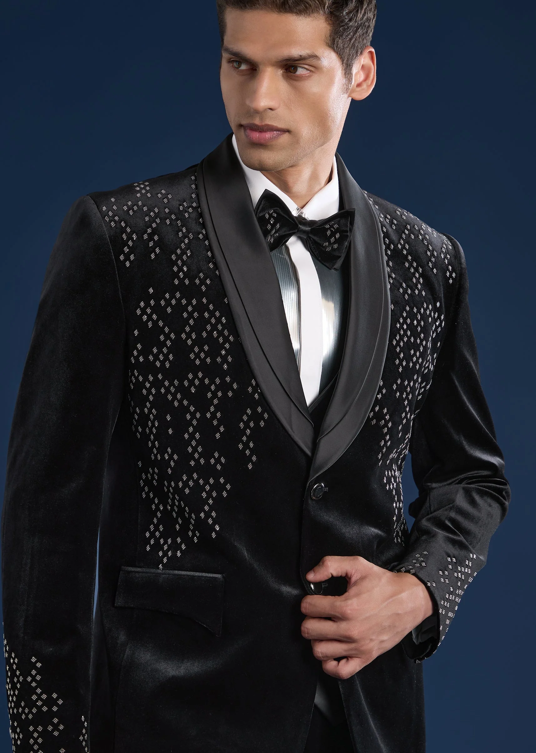 Black Velvet Tuxedo Set - Image 2