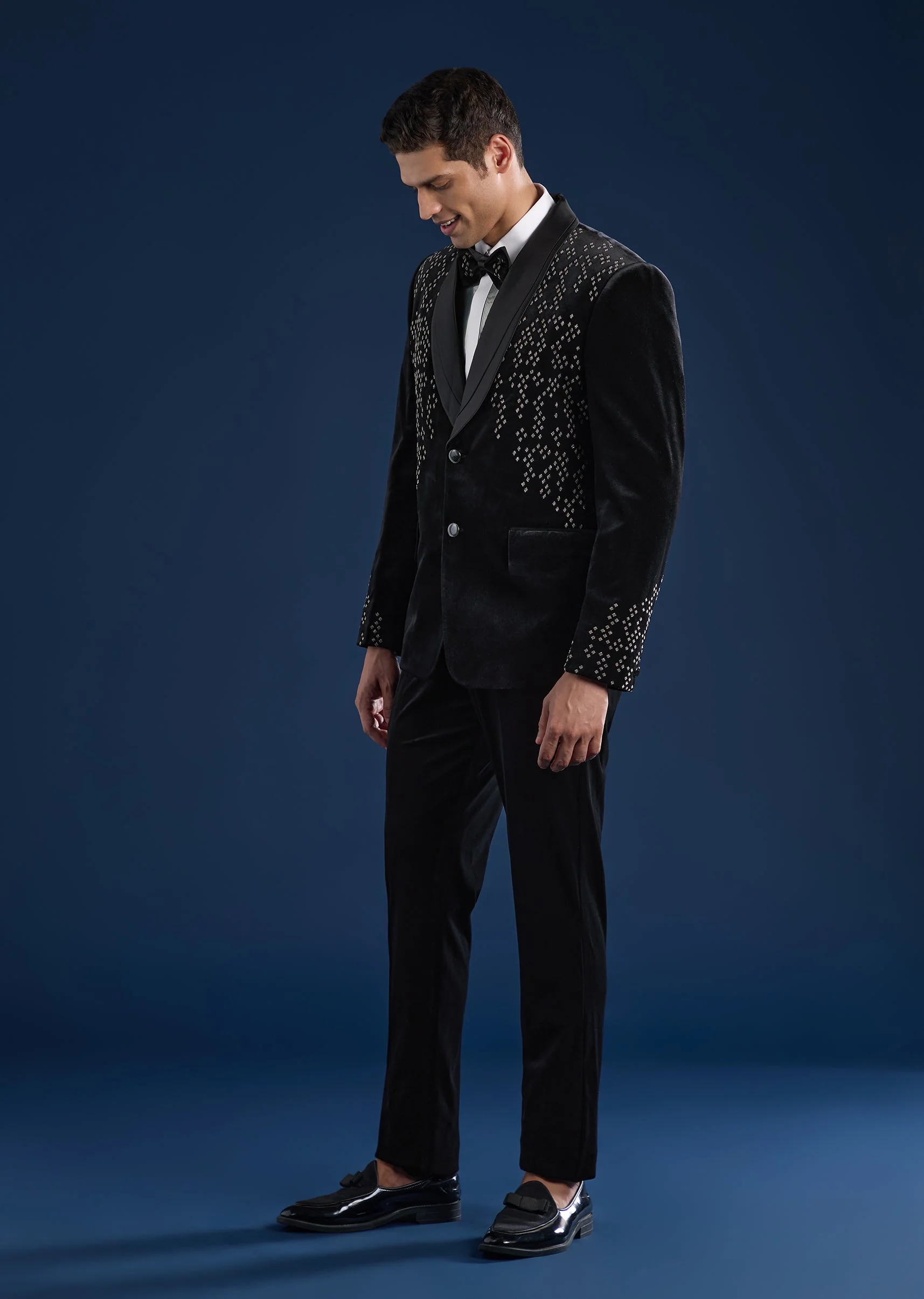 Black Velvet Tuxedo Set - Image 3