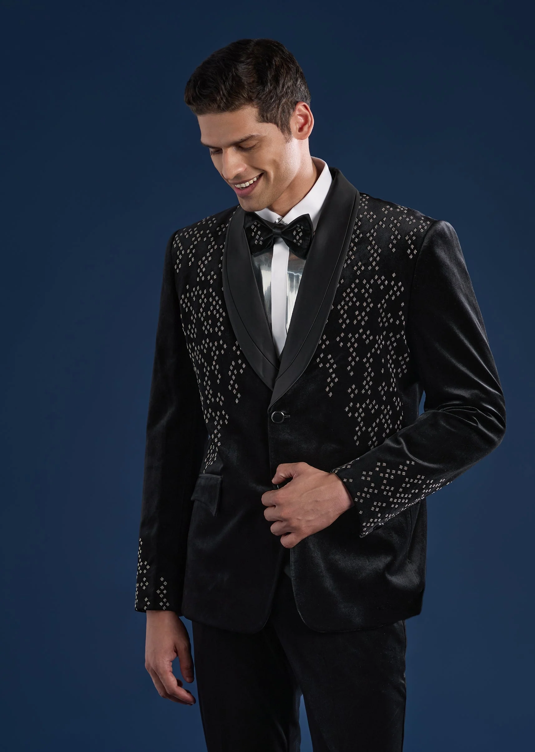 Black Velvet Tuxedo Set - Image 4