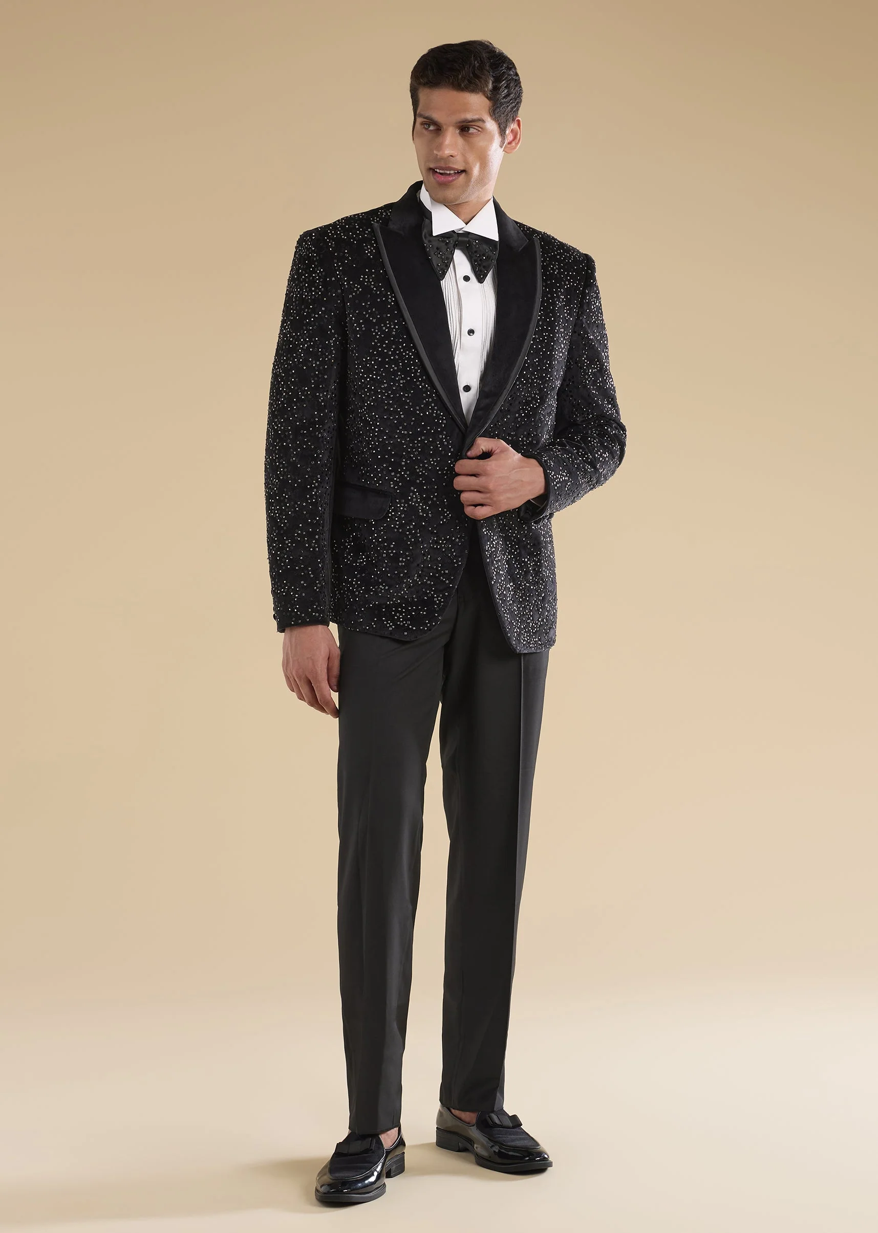 Black Velvet With Tuxedo Sets - Image 2