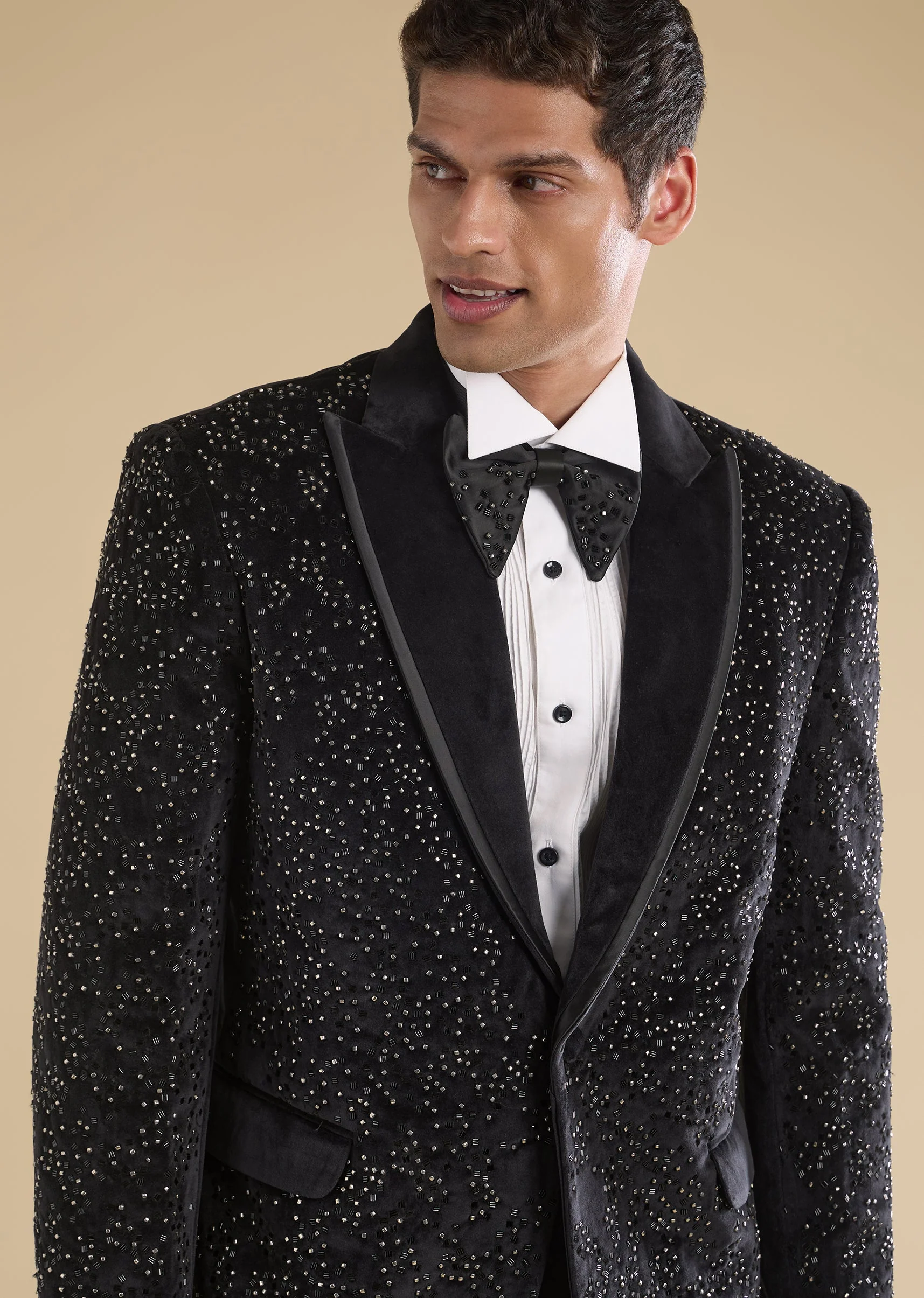 Black Velvet With Tuxedo Sets - Image 3