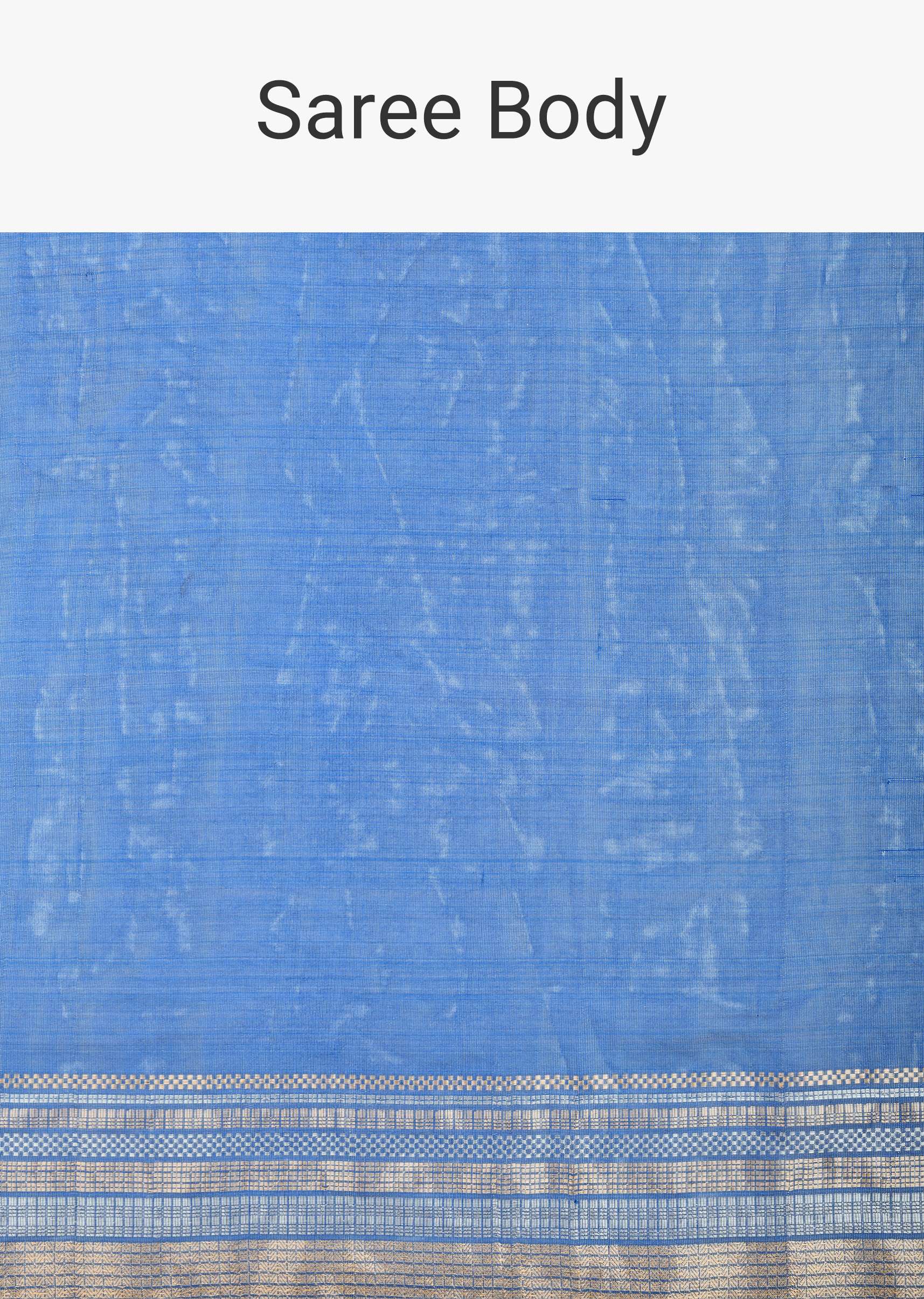 Blue Banarasi Silk Saree With Silver Zari Pallu And Unstitched Blouse Piece - Image 4