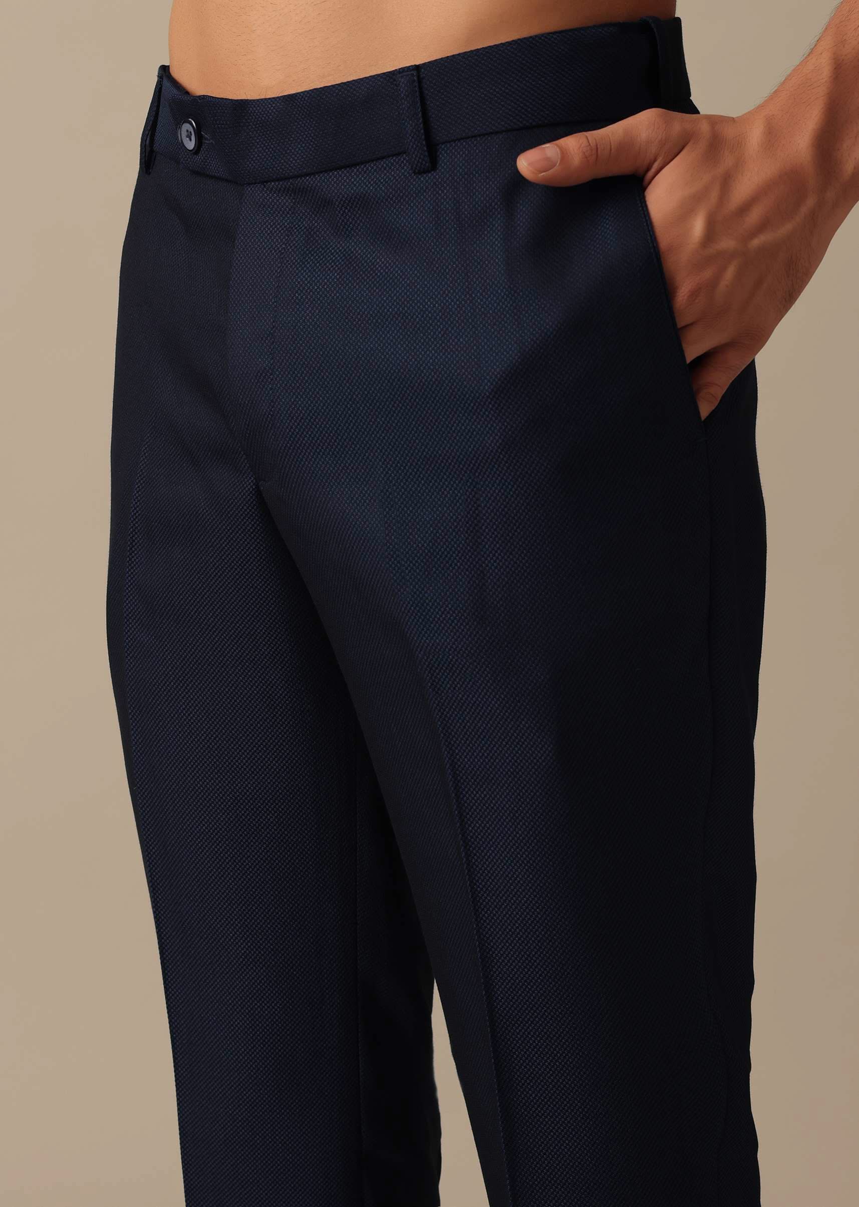 Blue Bandhgala Jodhpuri And Pant Set In Terry Rayon - Image 6