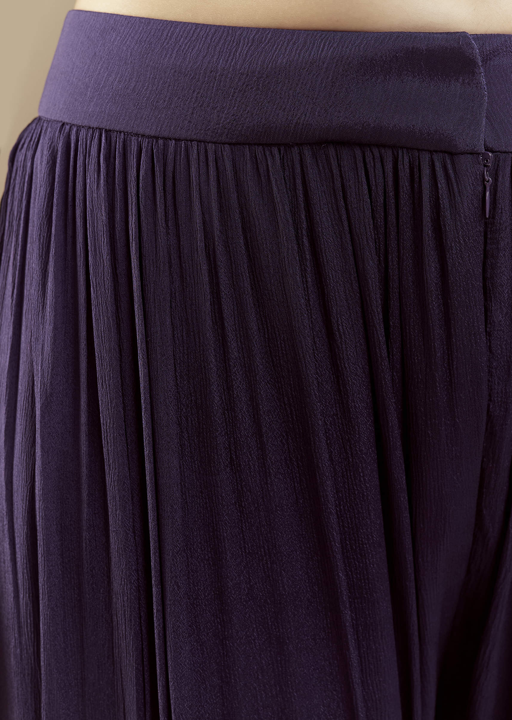 Blue Chinon Silk Sharara Set with Sequin Work - Image 6