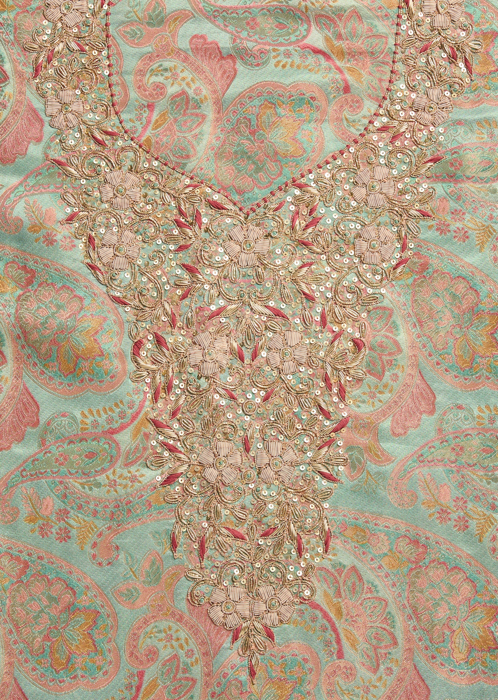 Blue Crepe Premium Unstitched Suit With Dupatta - Image 2