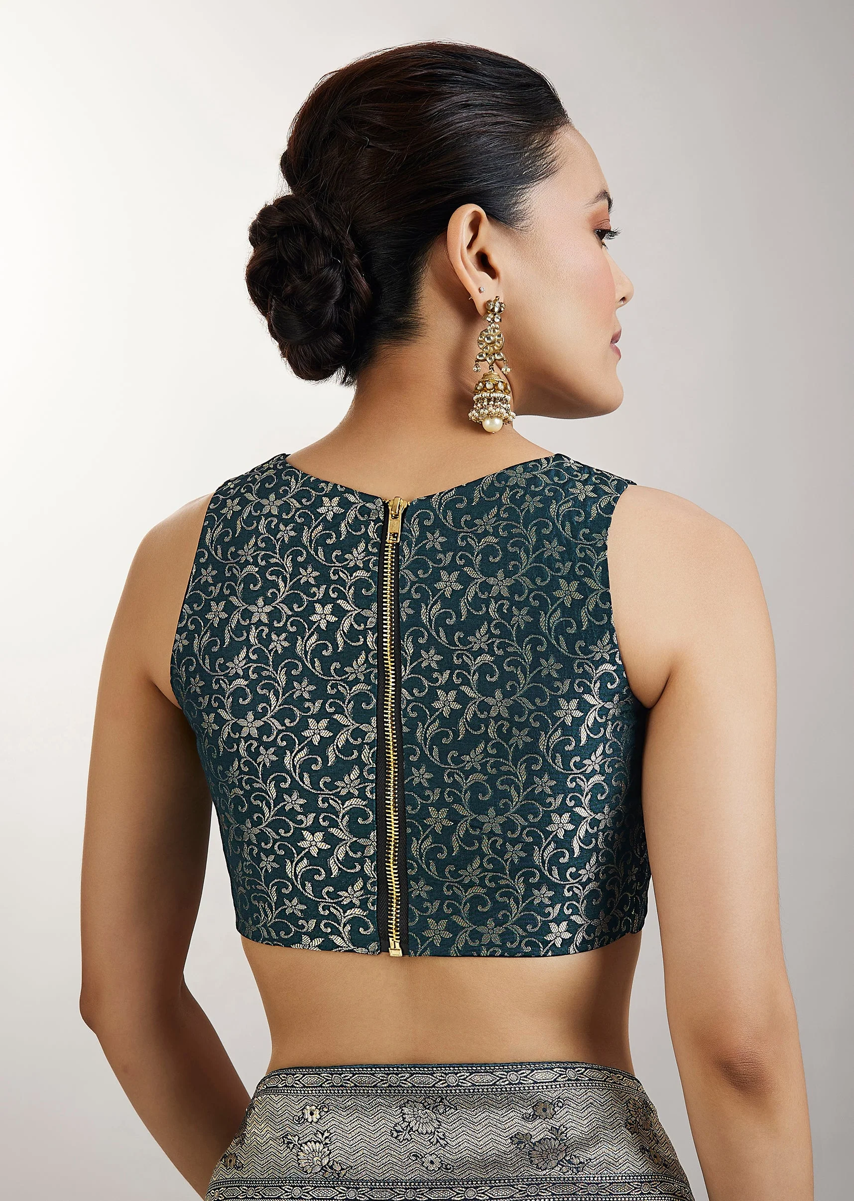 Blue Dola Silk Bandhani Saree - Image 8