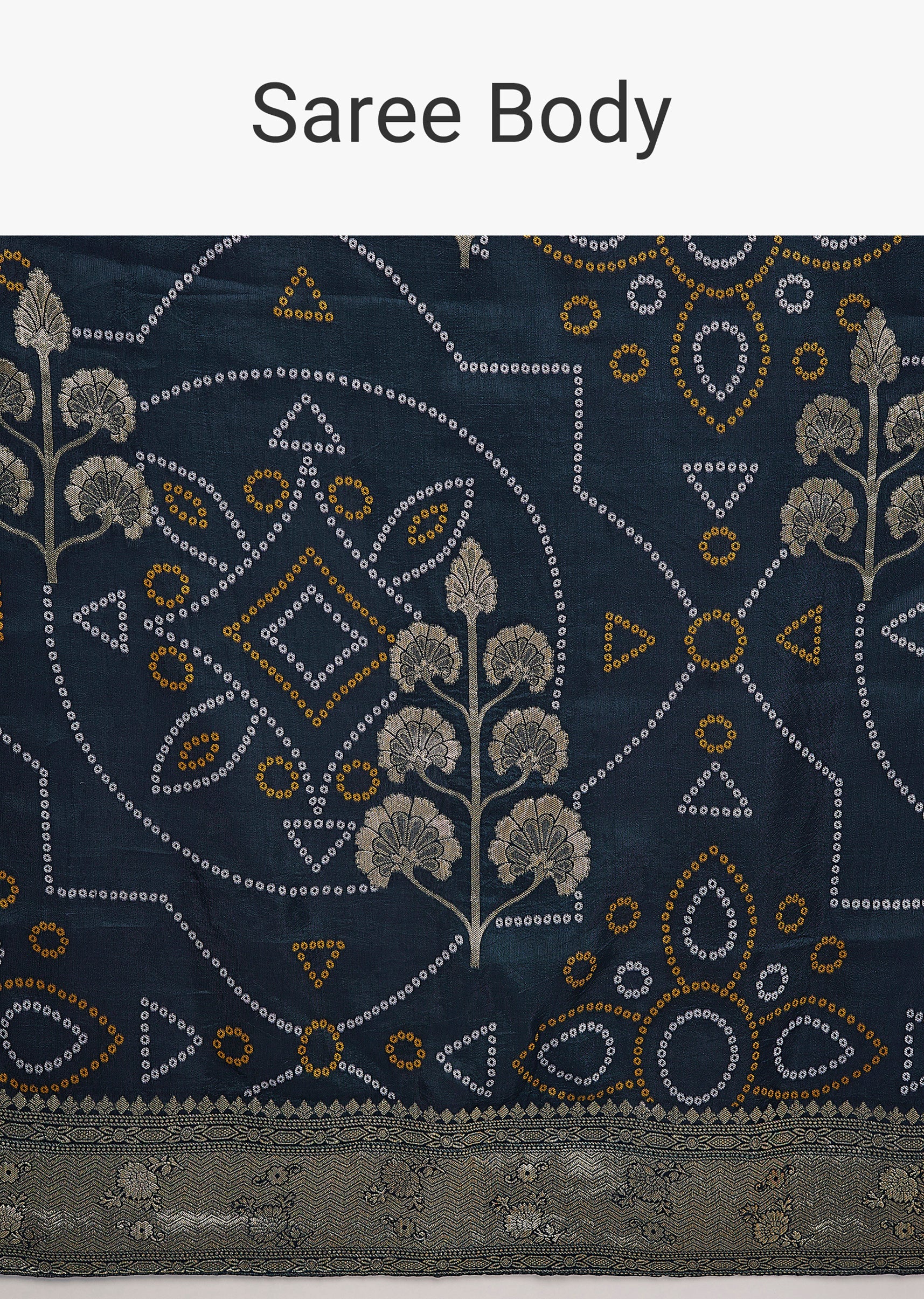 Blue Dola Silk Bandhani Saree - Image 9