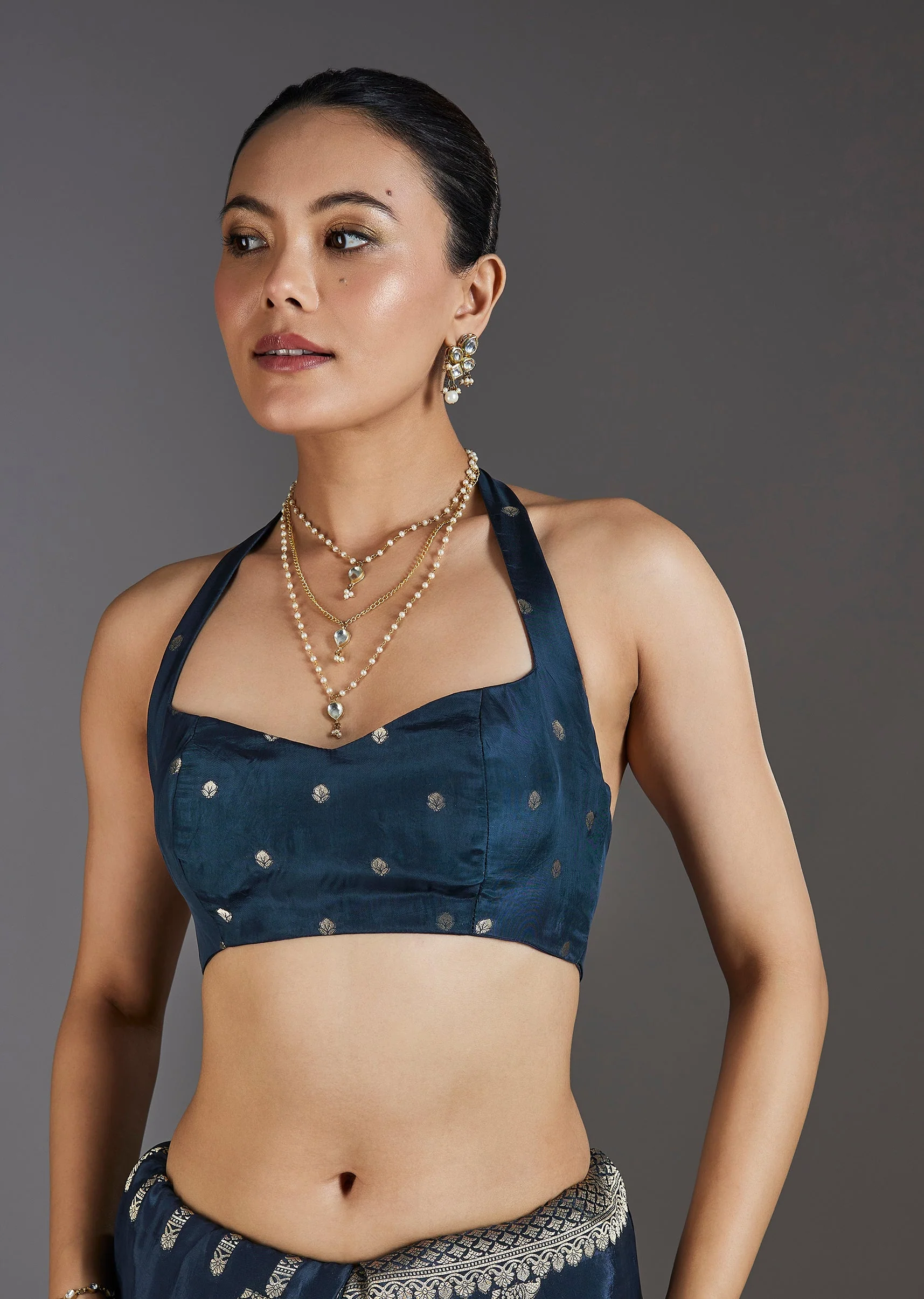 Blue Dola Silk Saree - Image 7