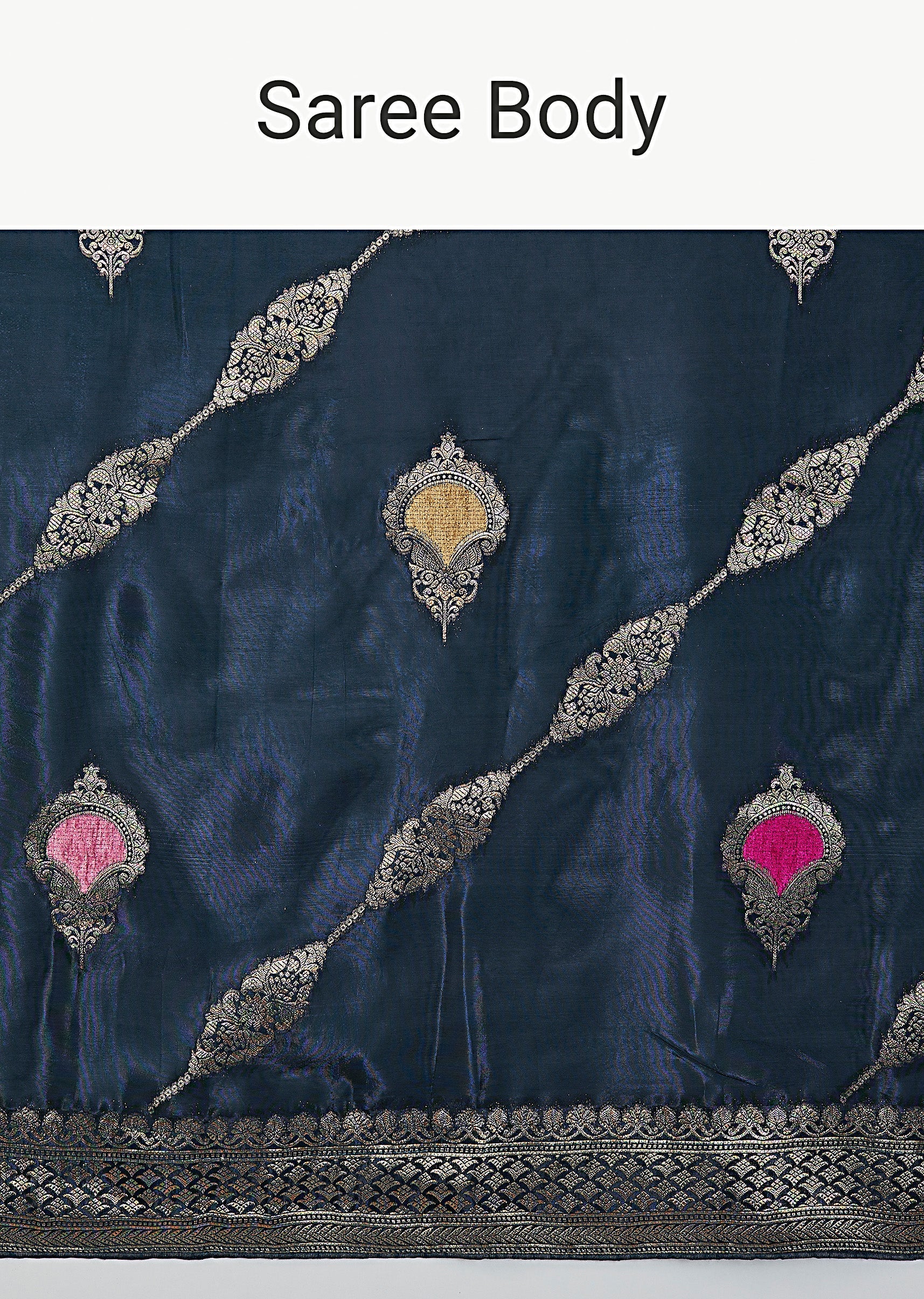 Blue Dola Silk Saree - Image 9