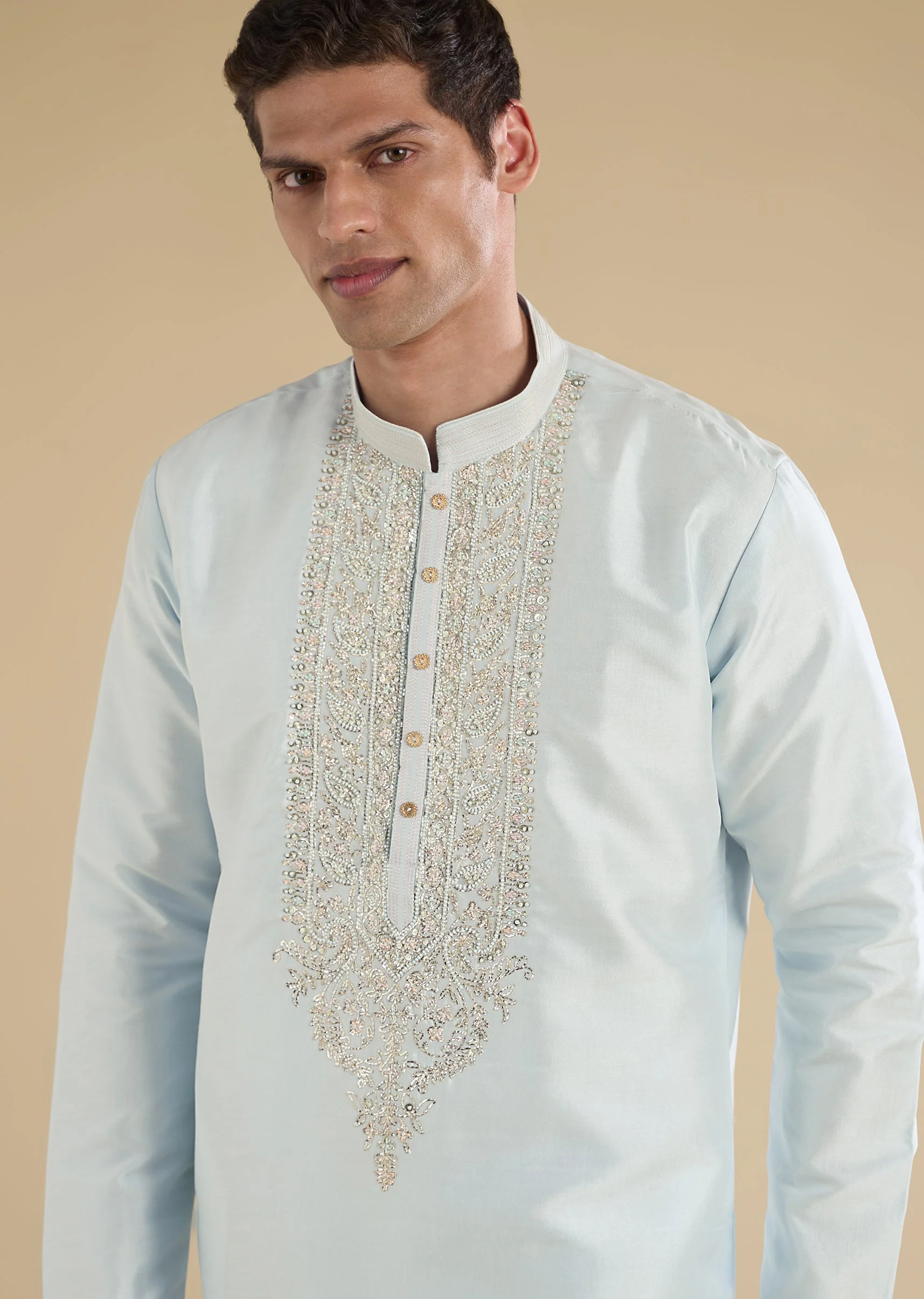 Blue Embellished Kurta Set