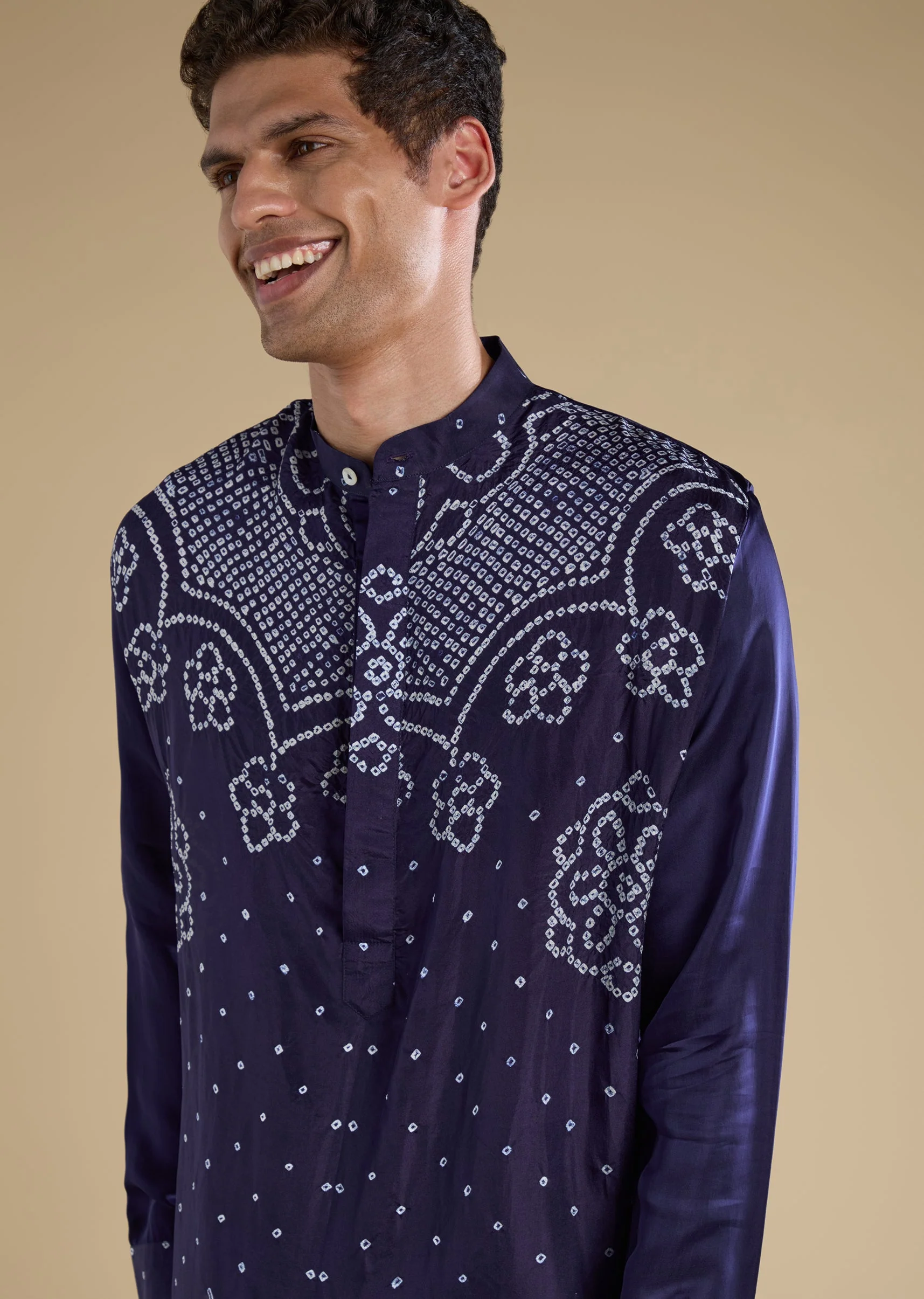Blue Fusion Duo – Indo Western Set For Her And Kurta Set For Him - Image 8