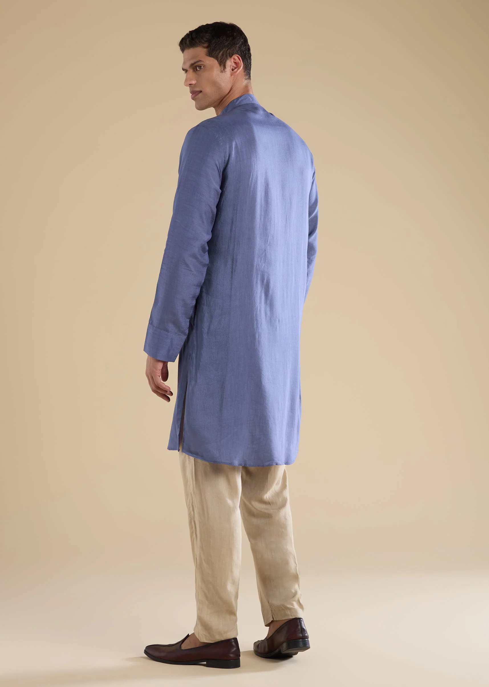 Blue Kalamkari Printed Kurta Set - Image 5