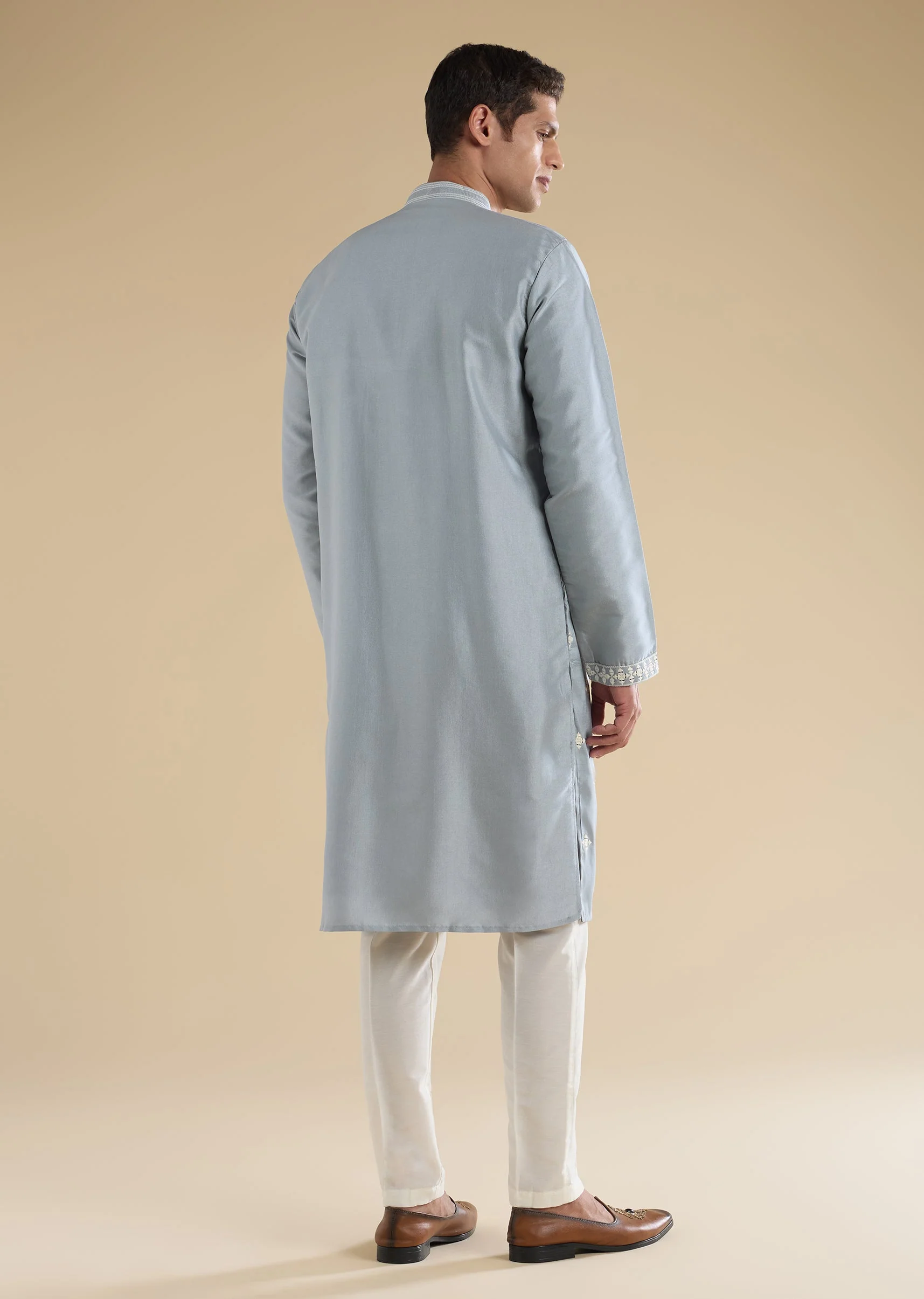 Blue Mirror Detail Casual Kurta Set - Image 5