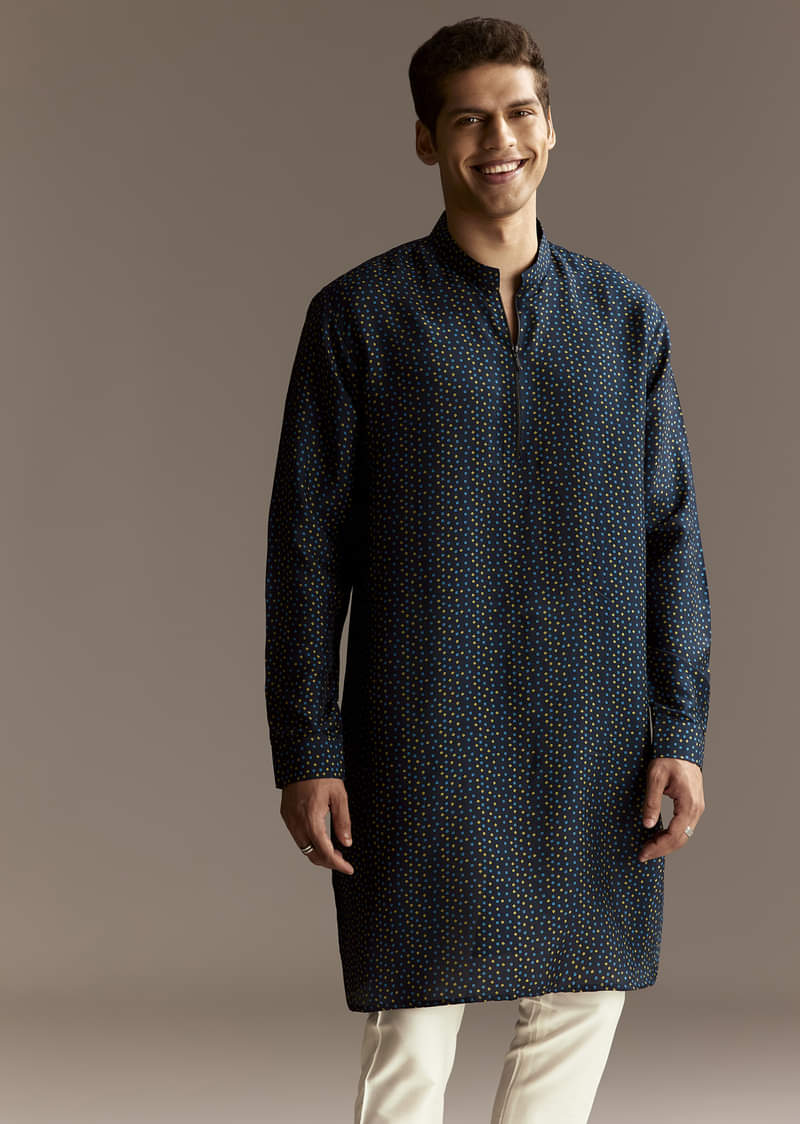 Blue Mirror Work Jacket Set - Image 6
