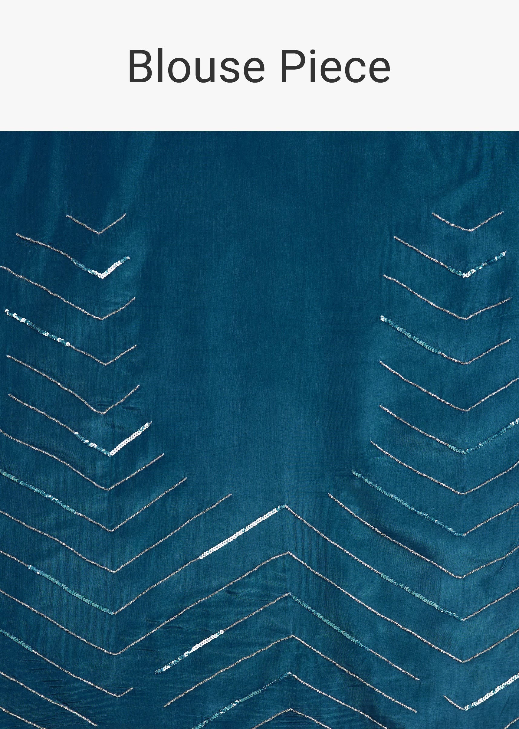 Blue Ombre Half And Half Sequins Saree - Image 10