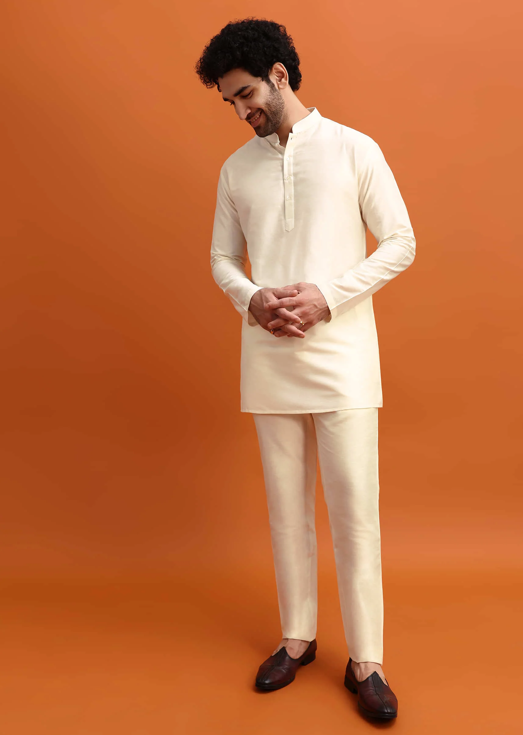 Blue Ombre Indowestern Set With Foil Work For Men - Image 6