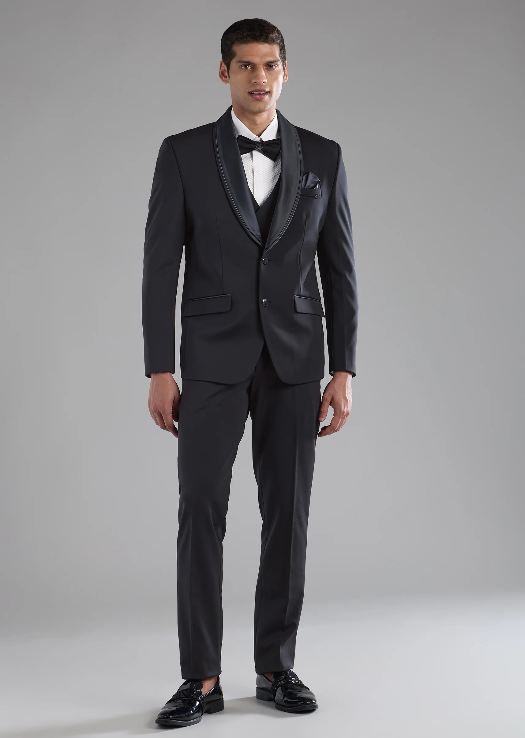 Blue Rayon Tuxedo, Waist Coat and Bow Set - Image 3