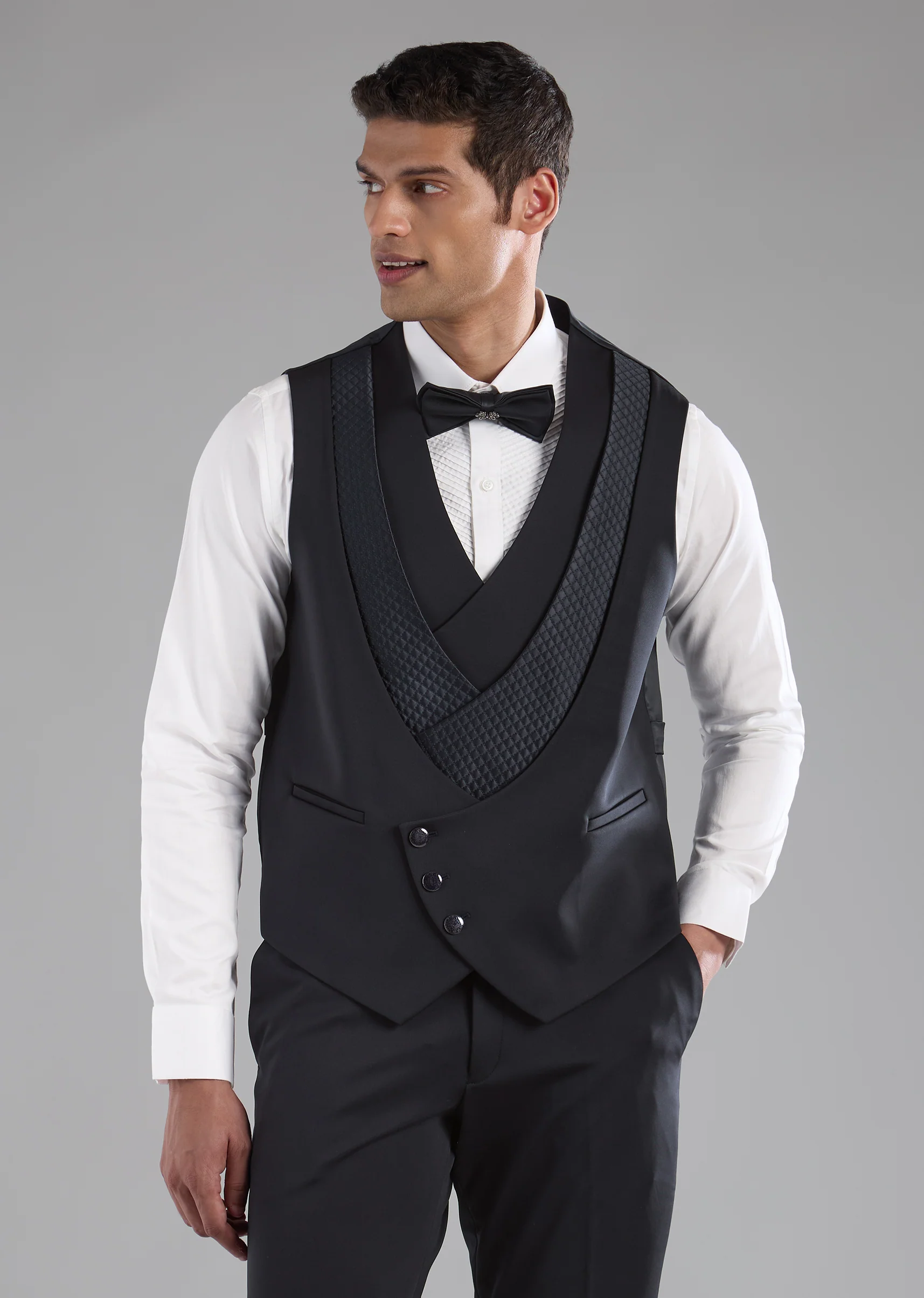 Blue Rayon Tuxedo, Waist Coat and Bow Set - Image 6