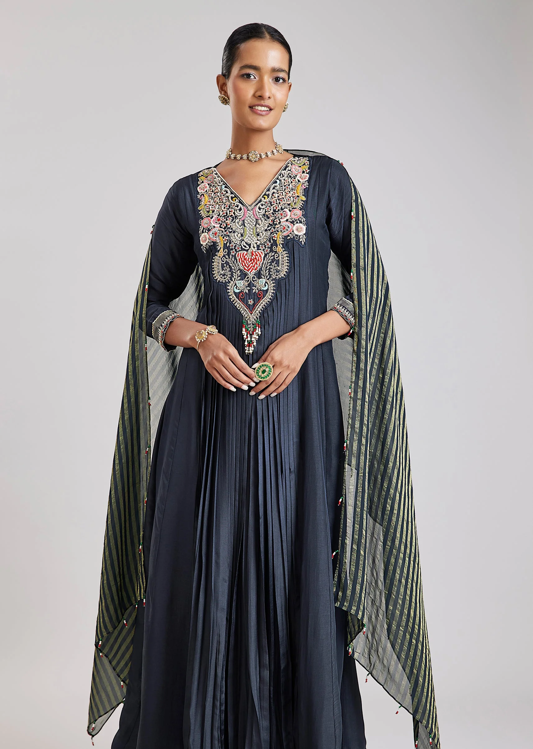 Blue Silk Anarkali - Image 4