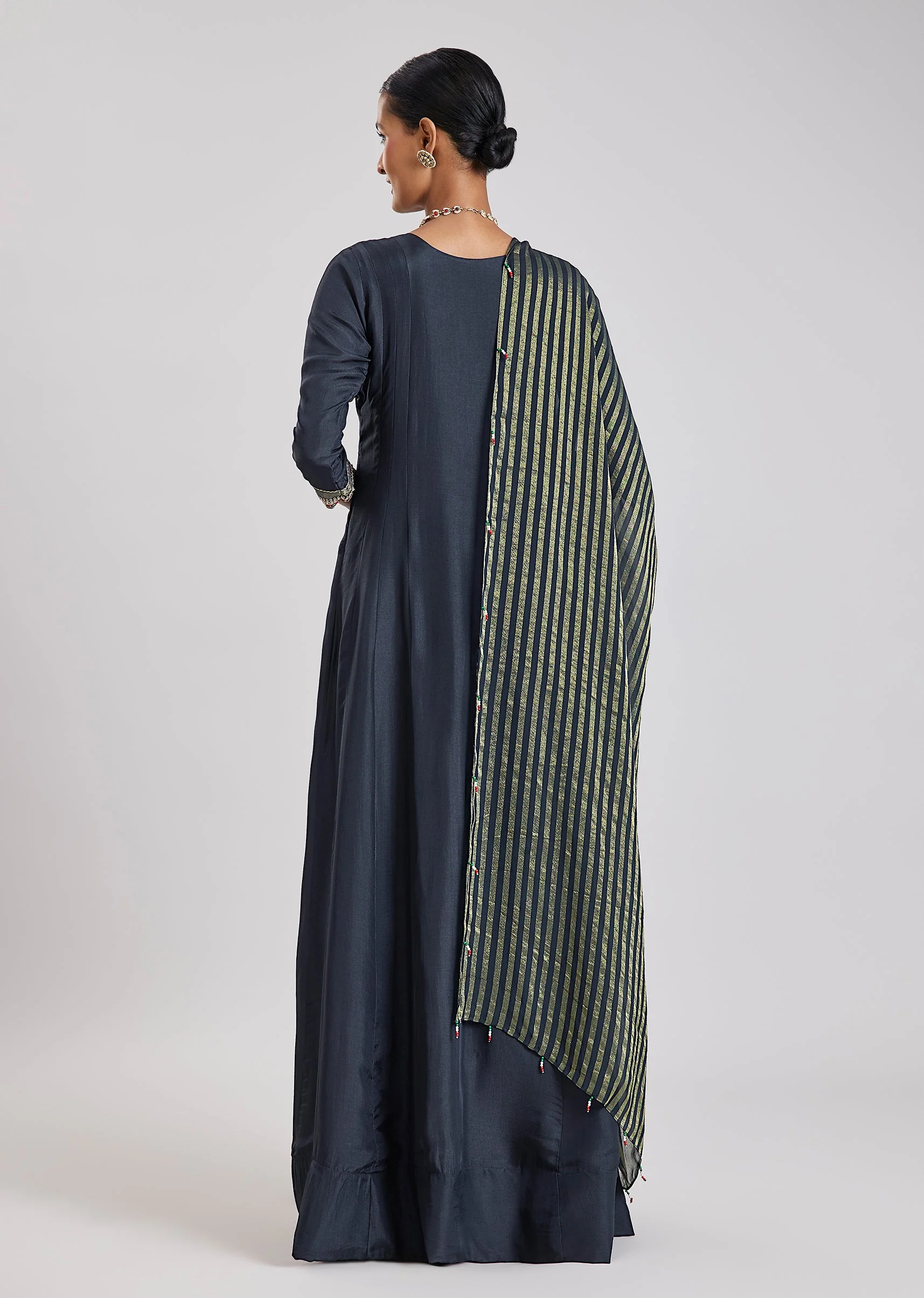 Blue Silk Anarkali - Image 5