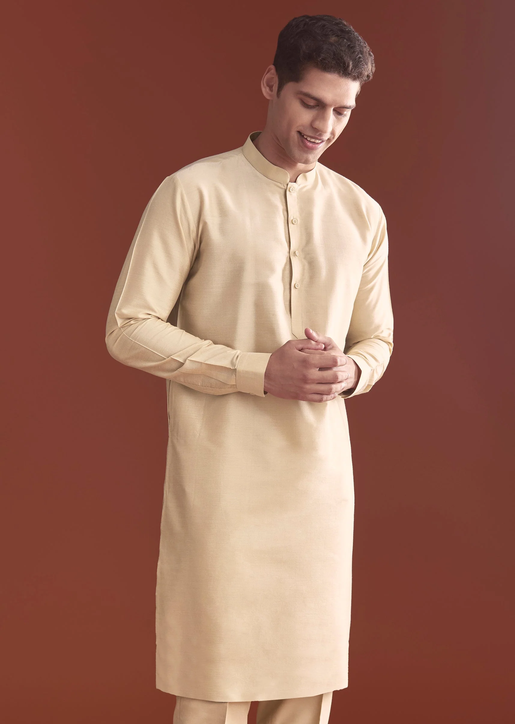 Blue Silk Bandhani Kurta Jacket Set For Men With Geometric Motifs - Image 6