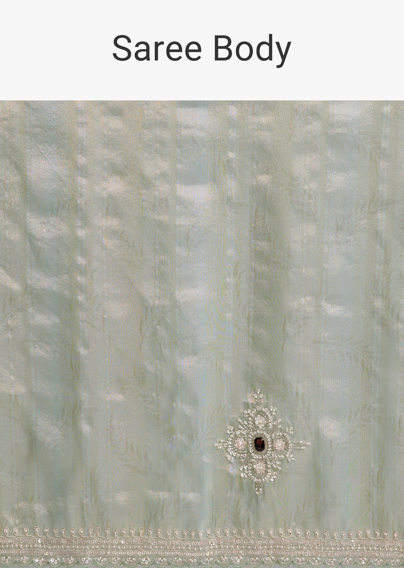 Blue Tissue Saree - Image 9