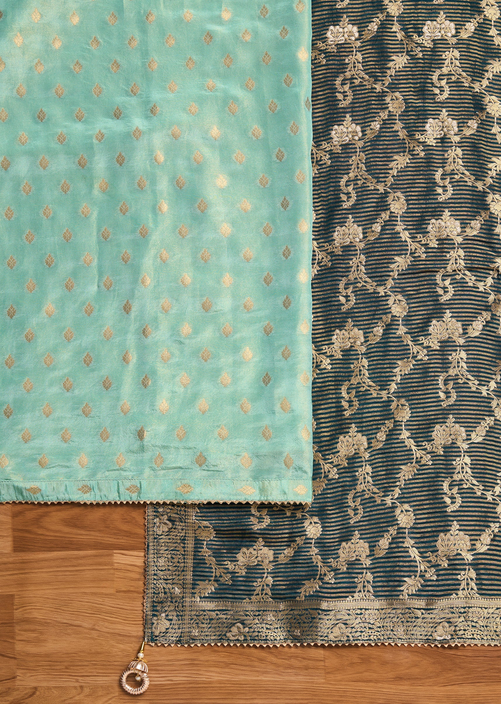 Blue Tissue Unstitched Suit Set - Image 2